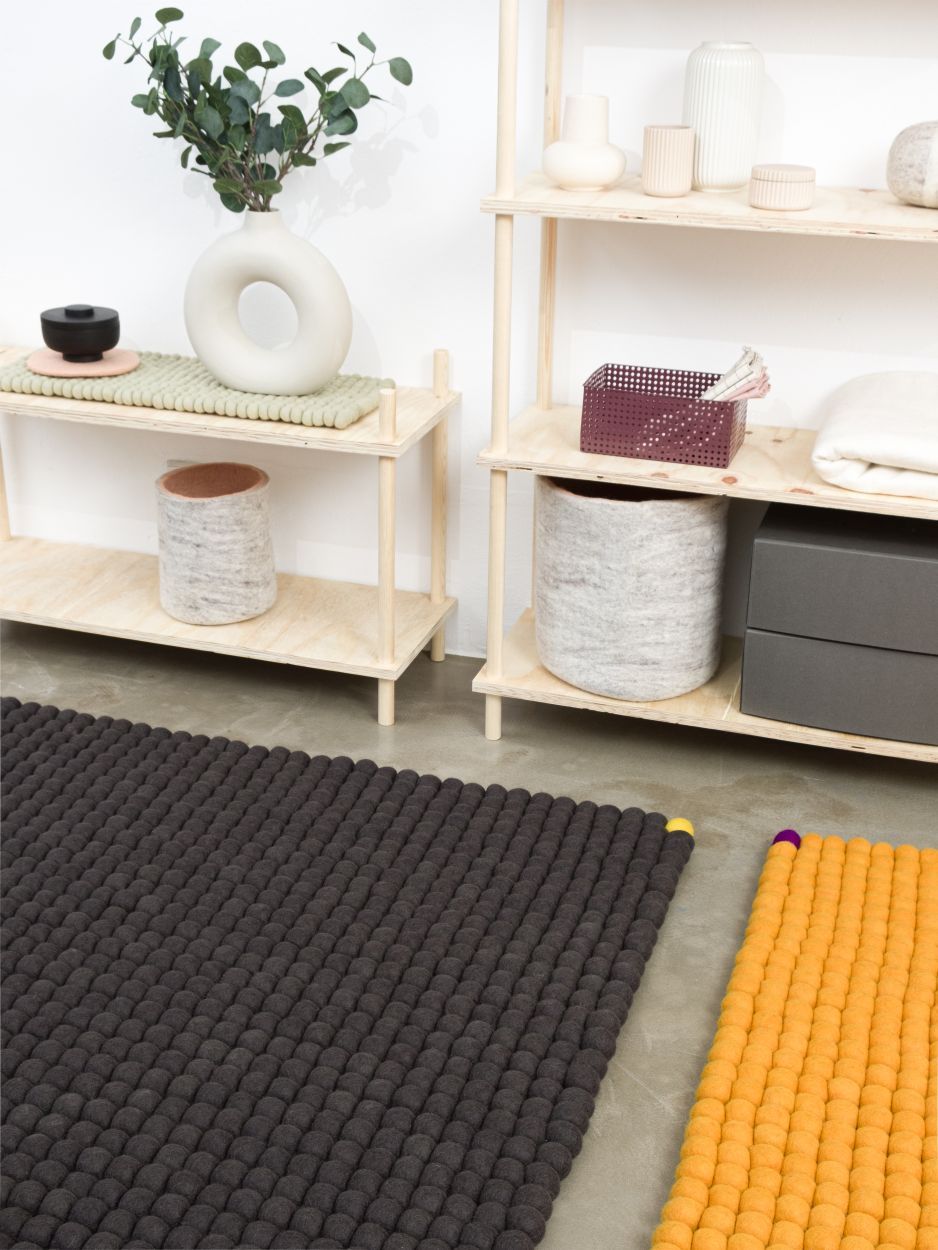 Big One Rectangulaire Tapis en feutre 200 x 300 cm myfelt Jaune ocre