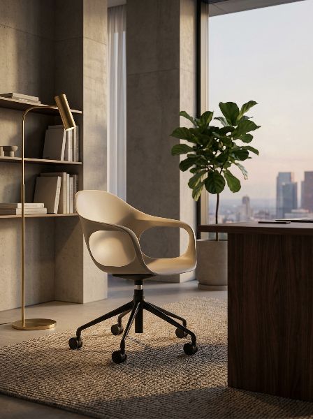 Fauteuil Elephantino piètement cinq étoiles avec roulettes Kristalia