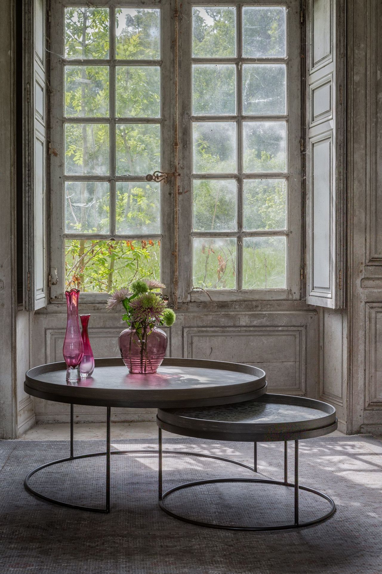 Table basse 2 pièces Noir Rond L/XL Ethnicraft 