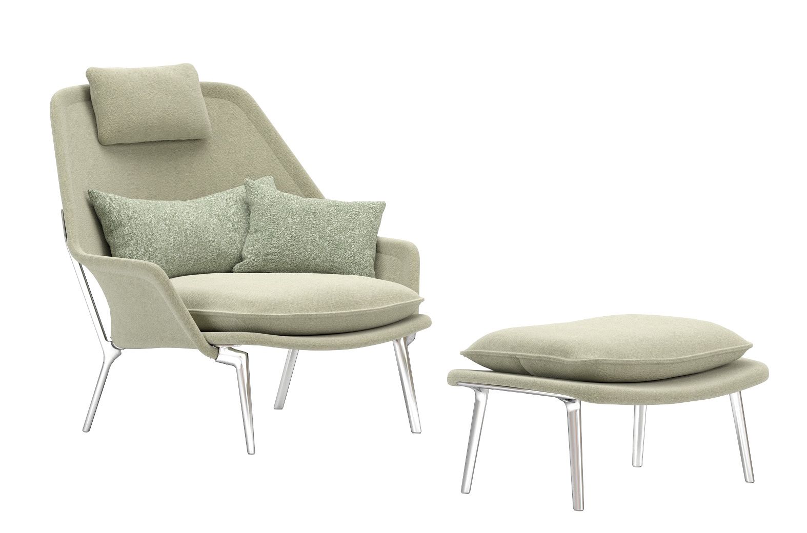 Slow Chair & Ottoman Fauteuil en tissu Vitra 