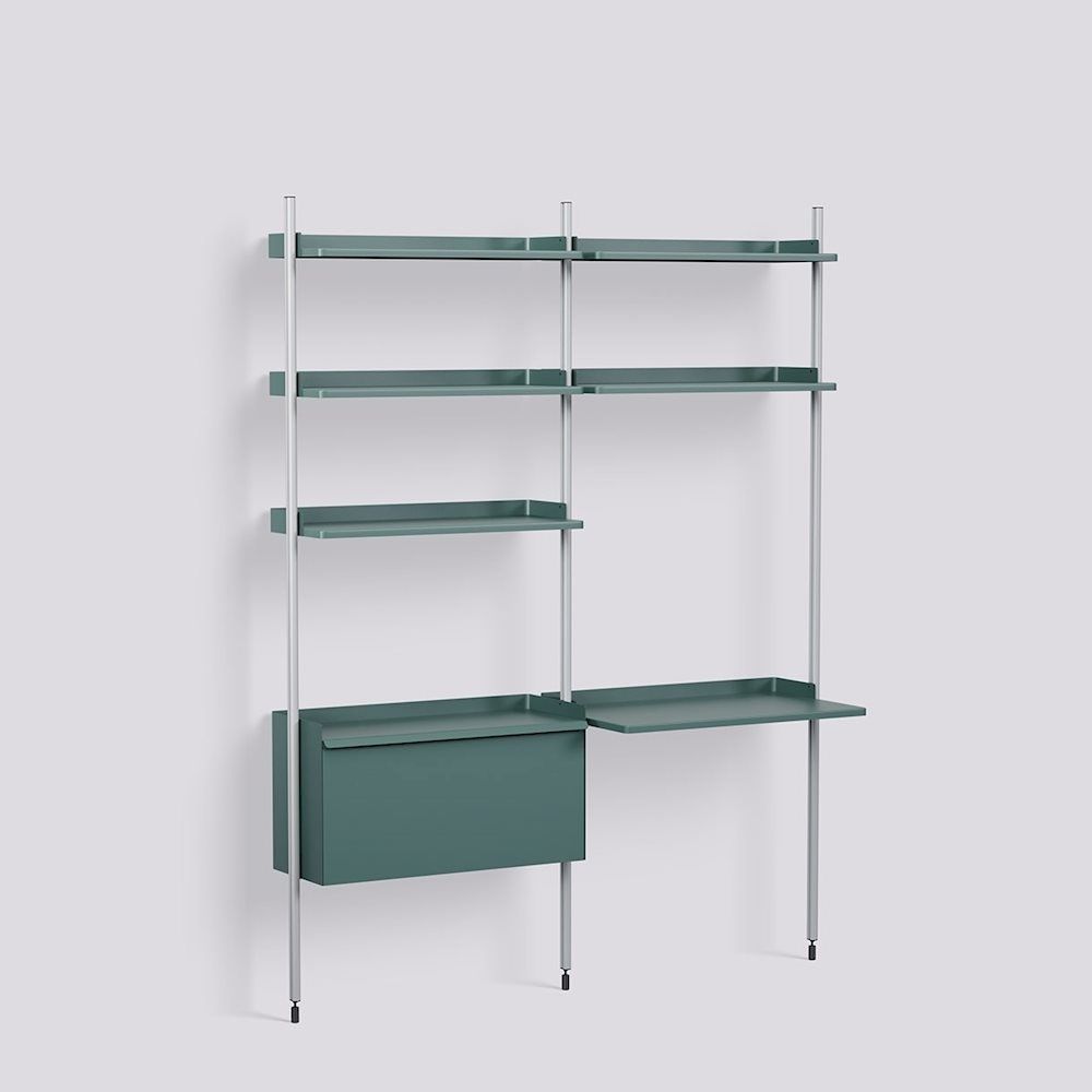 Pier System 12 2 Columns Étagère Hay bleu acier-Aluminium 
