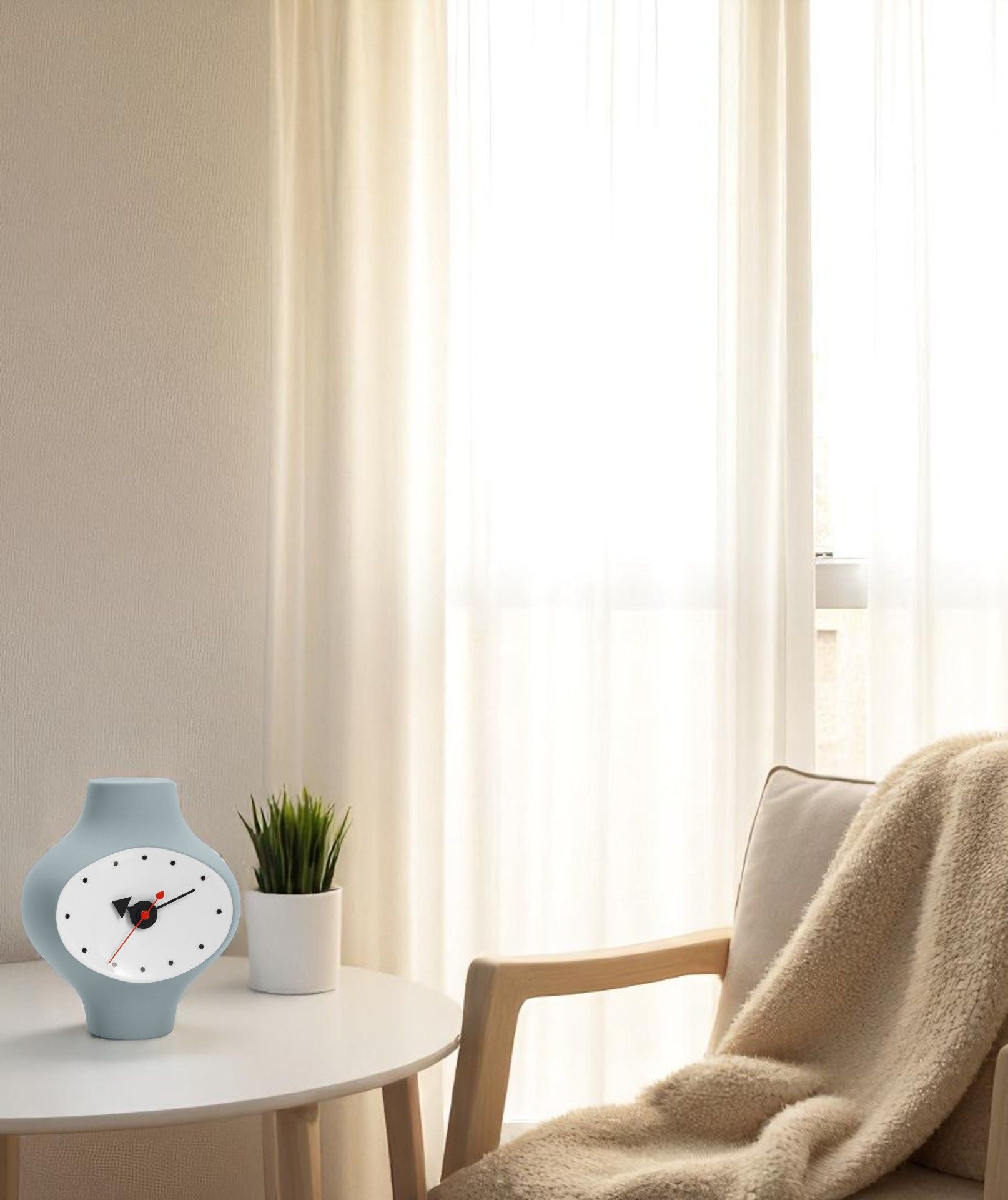 Desk Ceramic Clock Horloges de Table Gris clair-bleu Vitra OFFRE SPECIALE