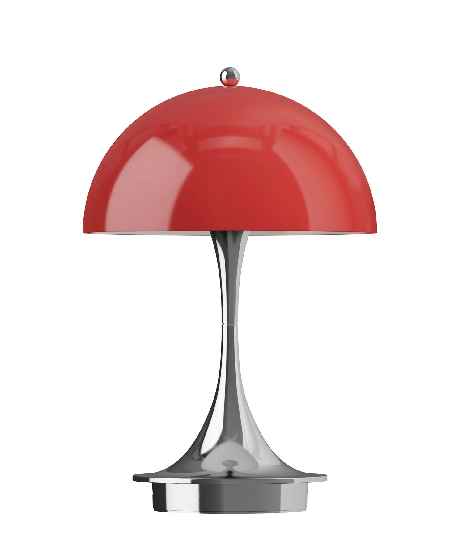Panthella 160 Portable Lamp Chrome Lampe de table / Lampe à batterie Louis Poulsen Rouge