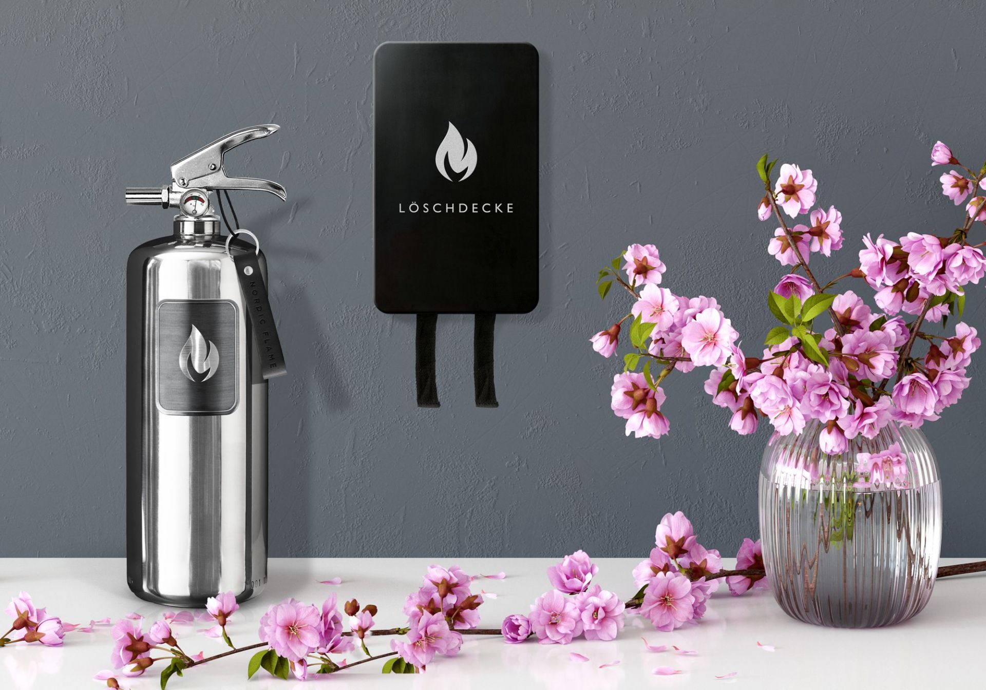 Extincteur Steel Edition 2 kg acier inoxydable poli Nordic Flame OFFRE SPECIALE