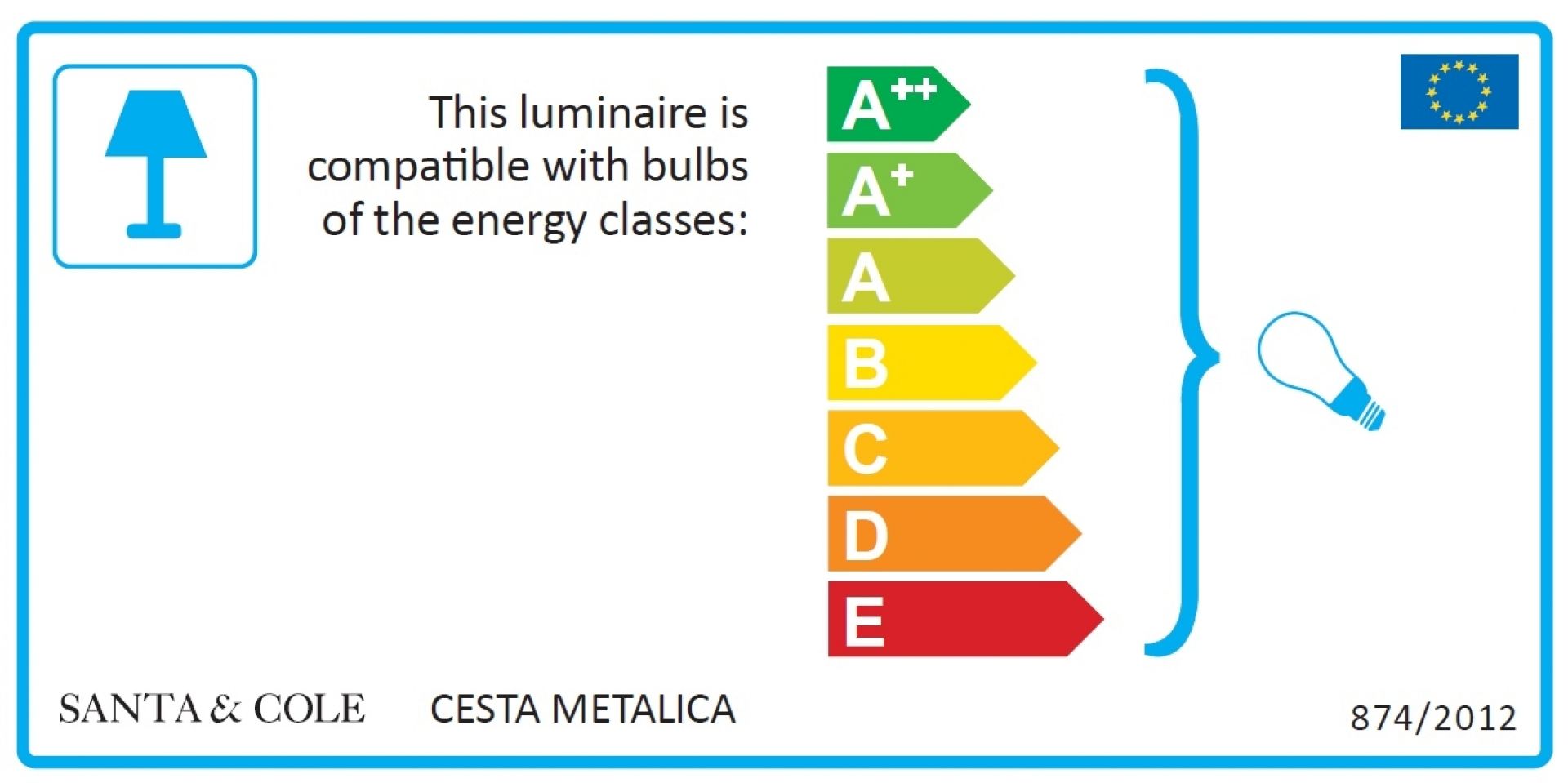 Cesta Metálica lampe de table avec poignée en cuir Santa & Cole