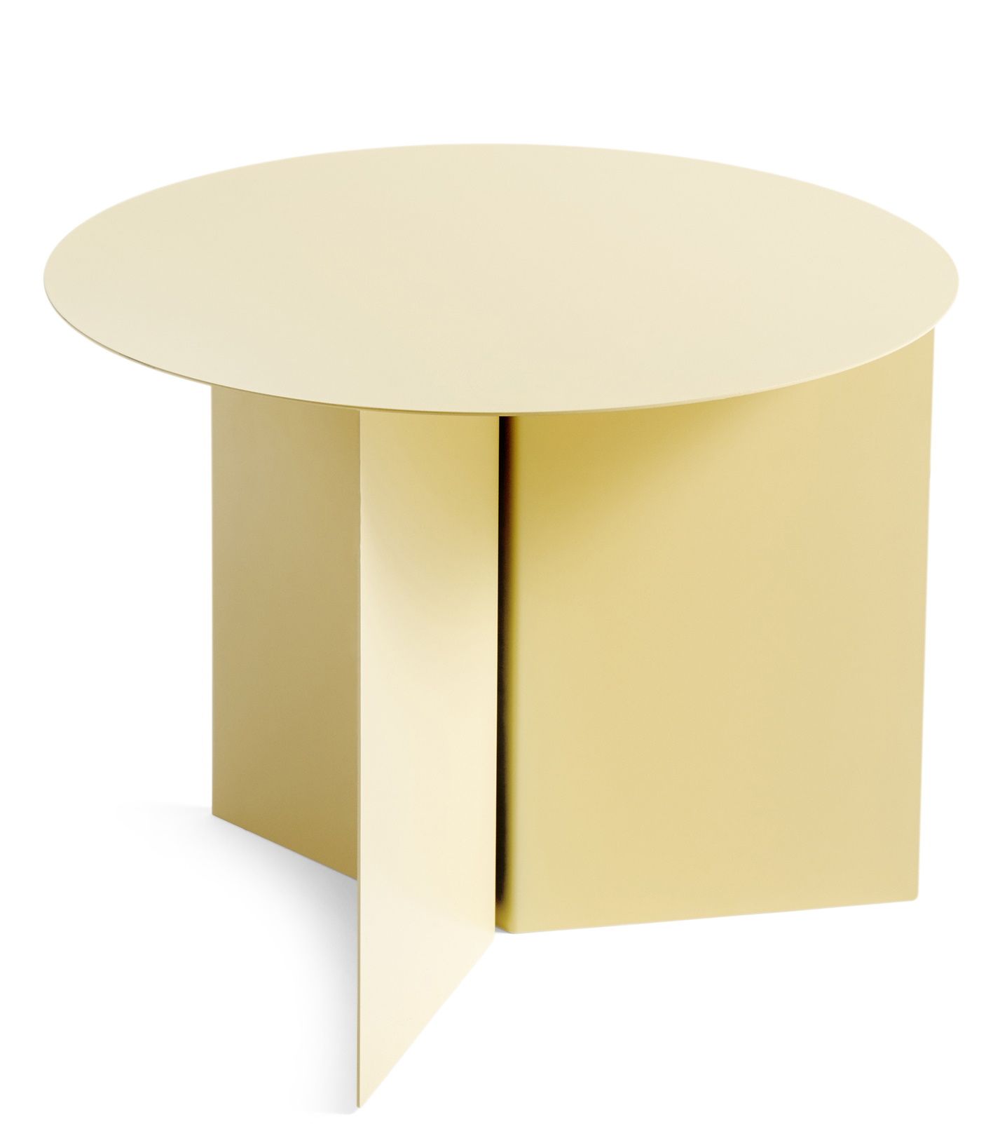 Slit Table Round Table d'appoint ronde Hay Revêtement en poudre jaune clair