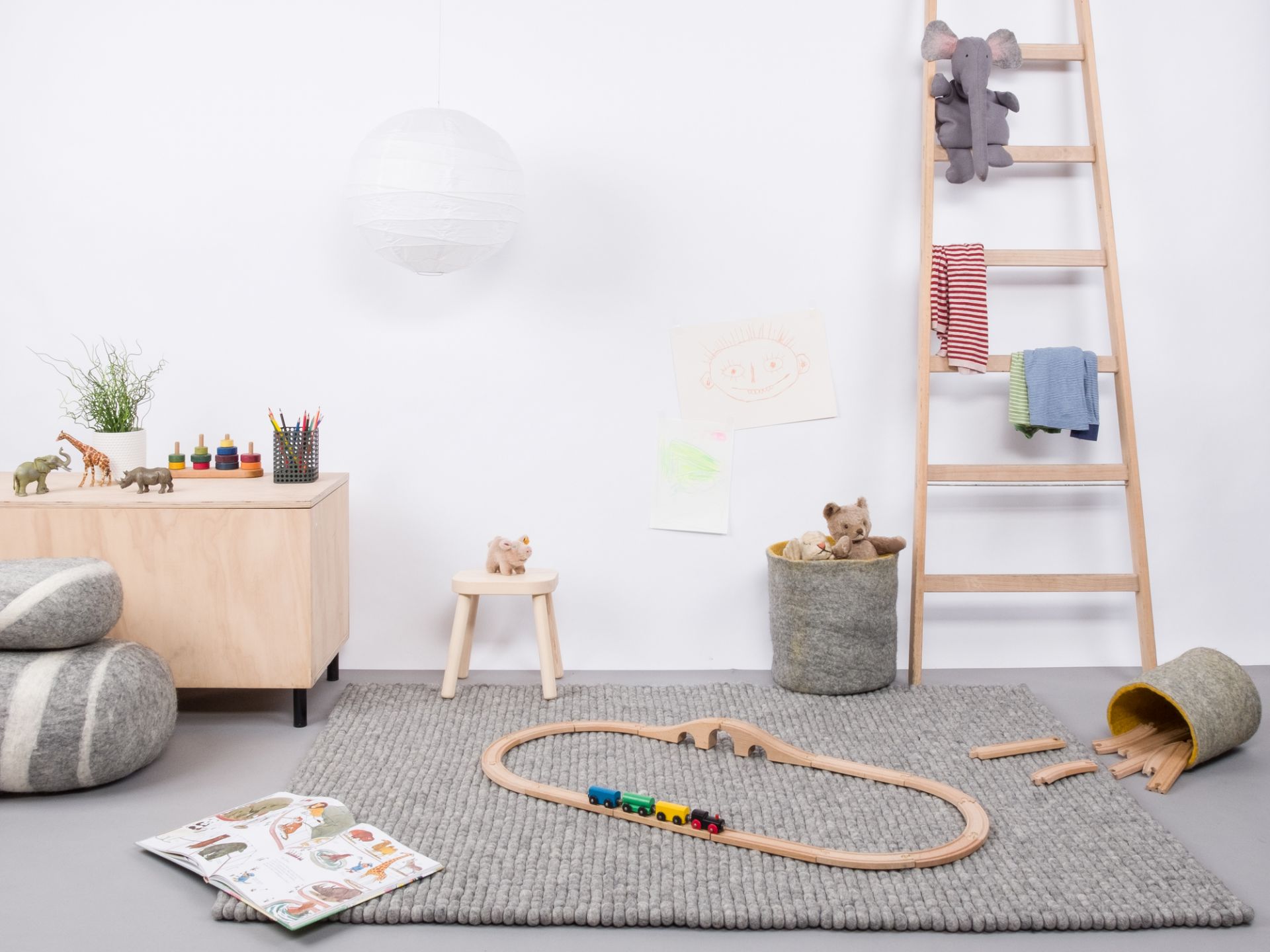 Boules de feutre Tapis 120x170 cm myfelt