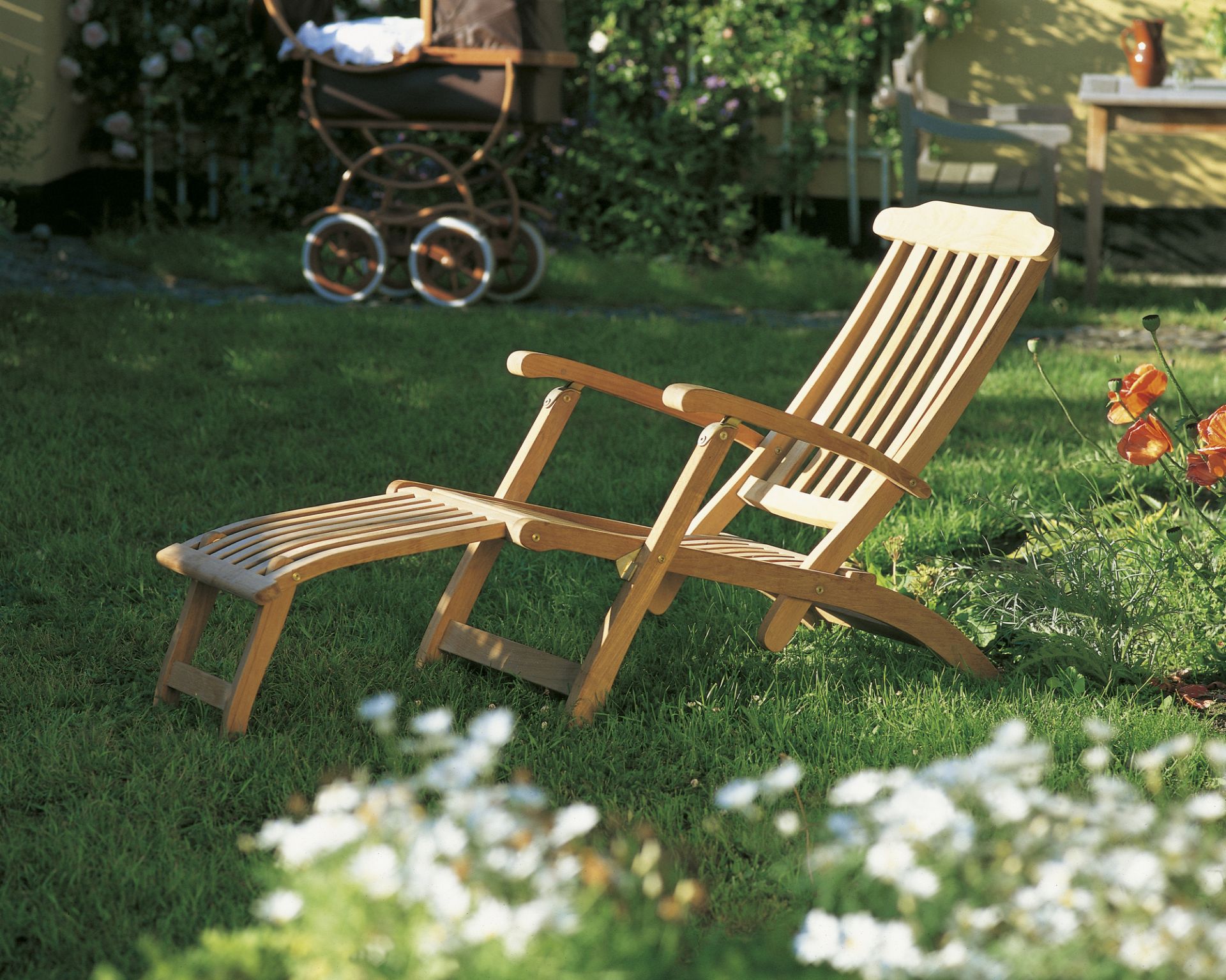 Steamer Deck Chair Chaise longue d'extérieur Skagerak by Fritz Hansen