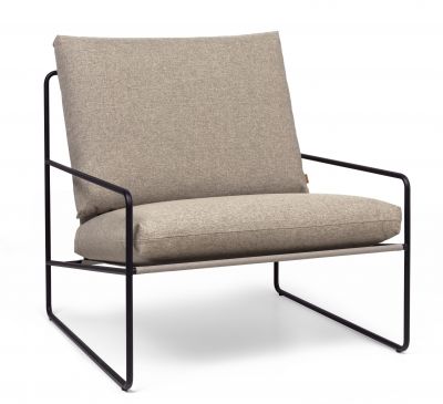 Desert Fauteuil 1 place extérieur piètement noir Ferm Living 