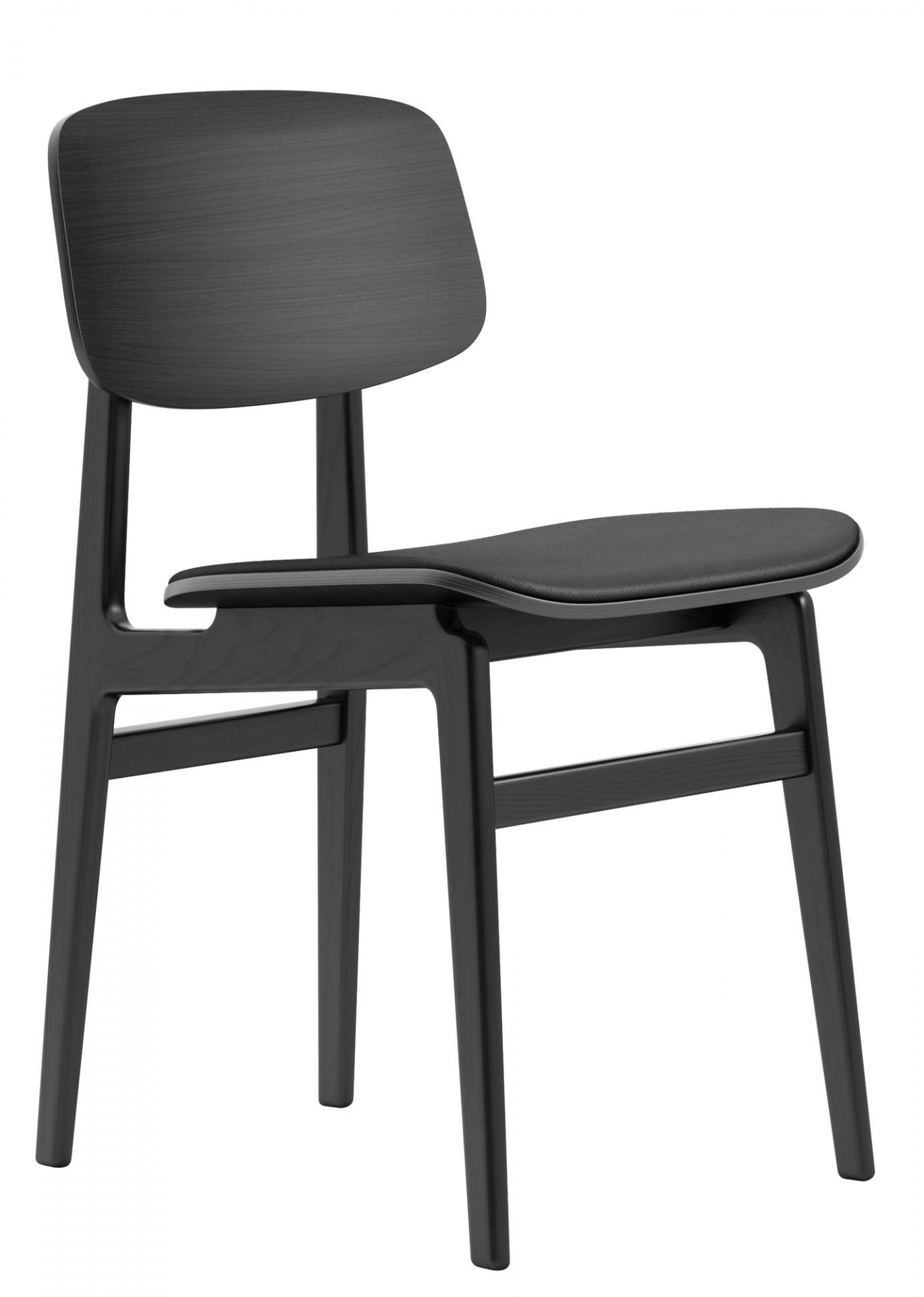 NY11 New York Dining Chair Chaise Rembouree Norr11 Chêne noir Cuir Ultra noir