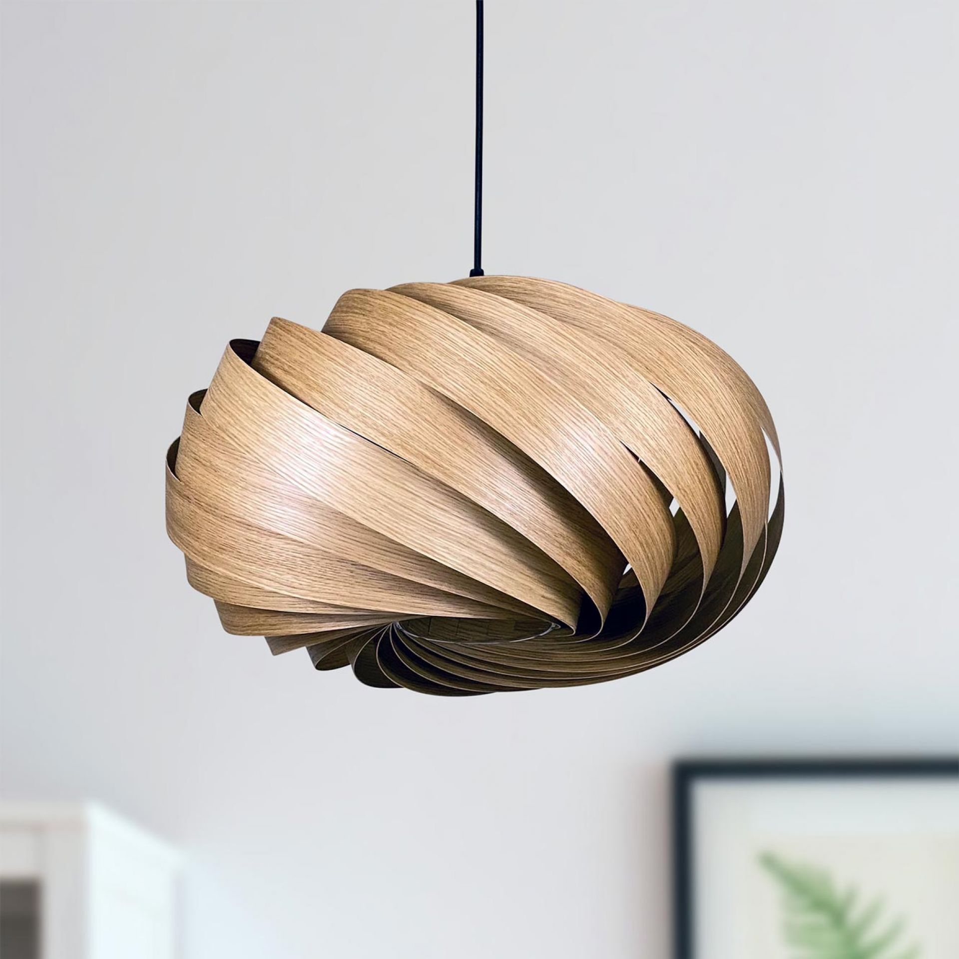 Quiescenta Lampe à suspendre Ø45 cm Chêne Gofurnit