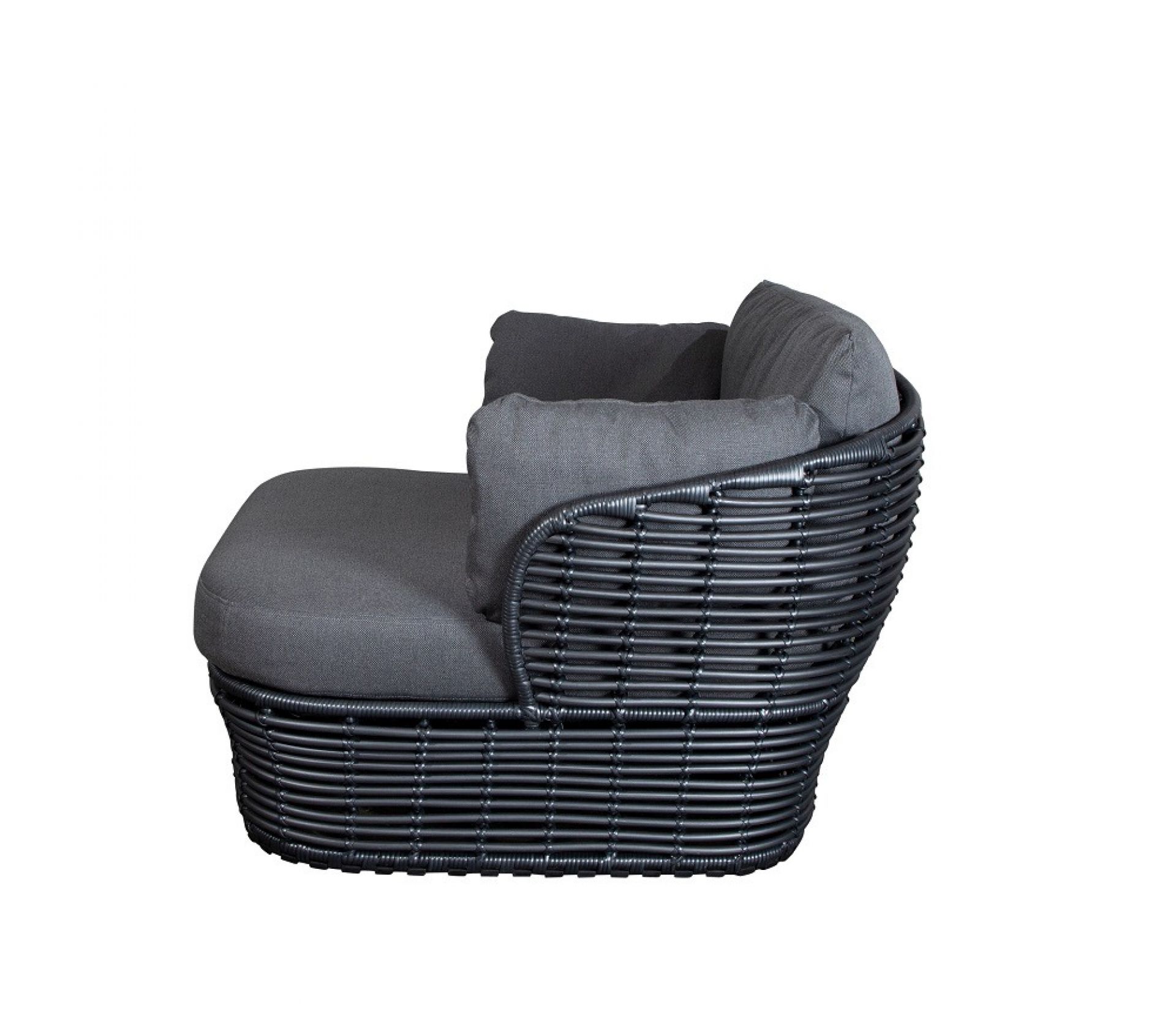 Basket Outdoor Lounge Chaise Cane-Line Structure graphite / coussins gris
