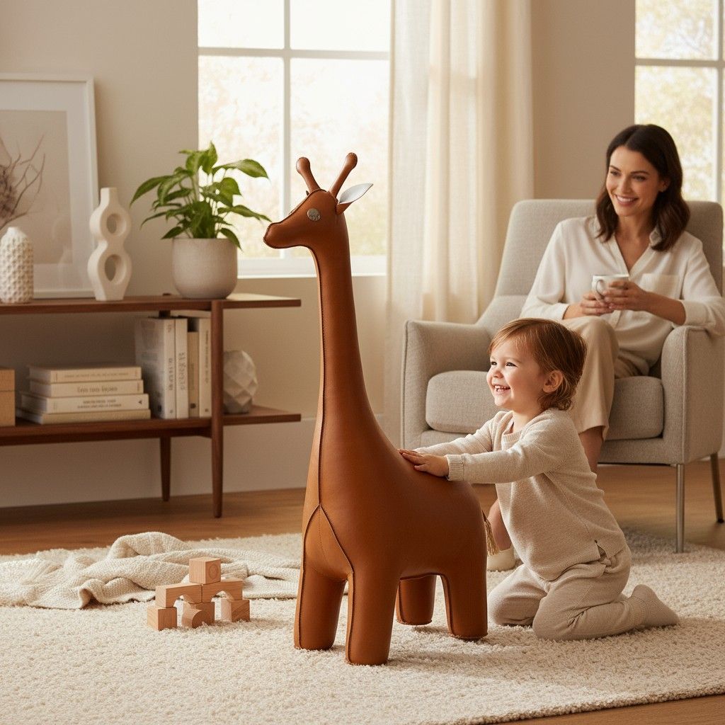 Animal en cuir XXL Butoir de porte Girafe Züny 