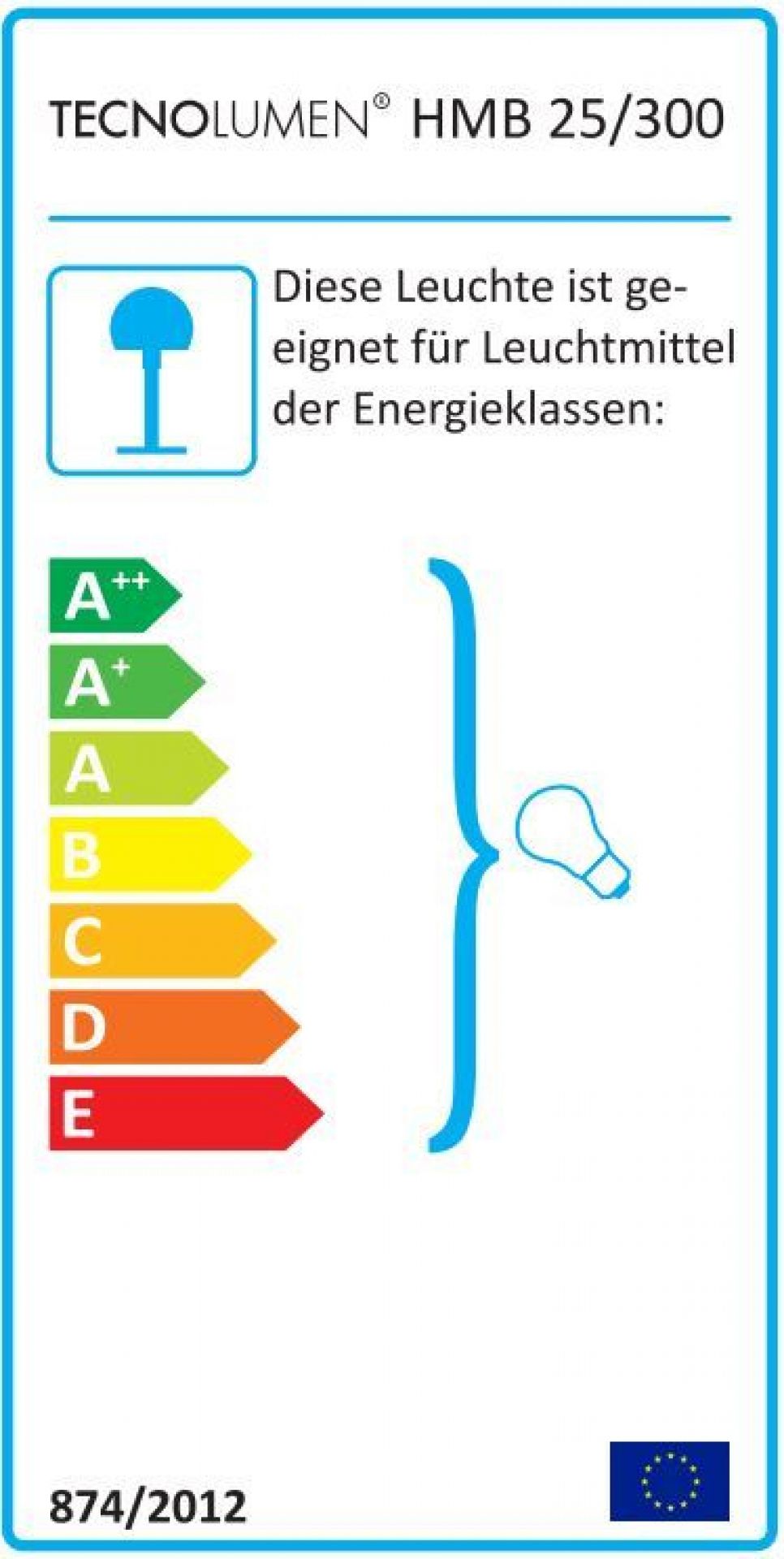 HMB 25/300 HMB25/300 Bauhaus Lampe Suspension Tecnolumen sans poulie