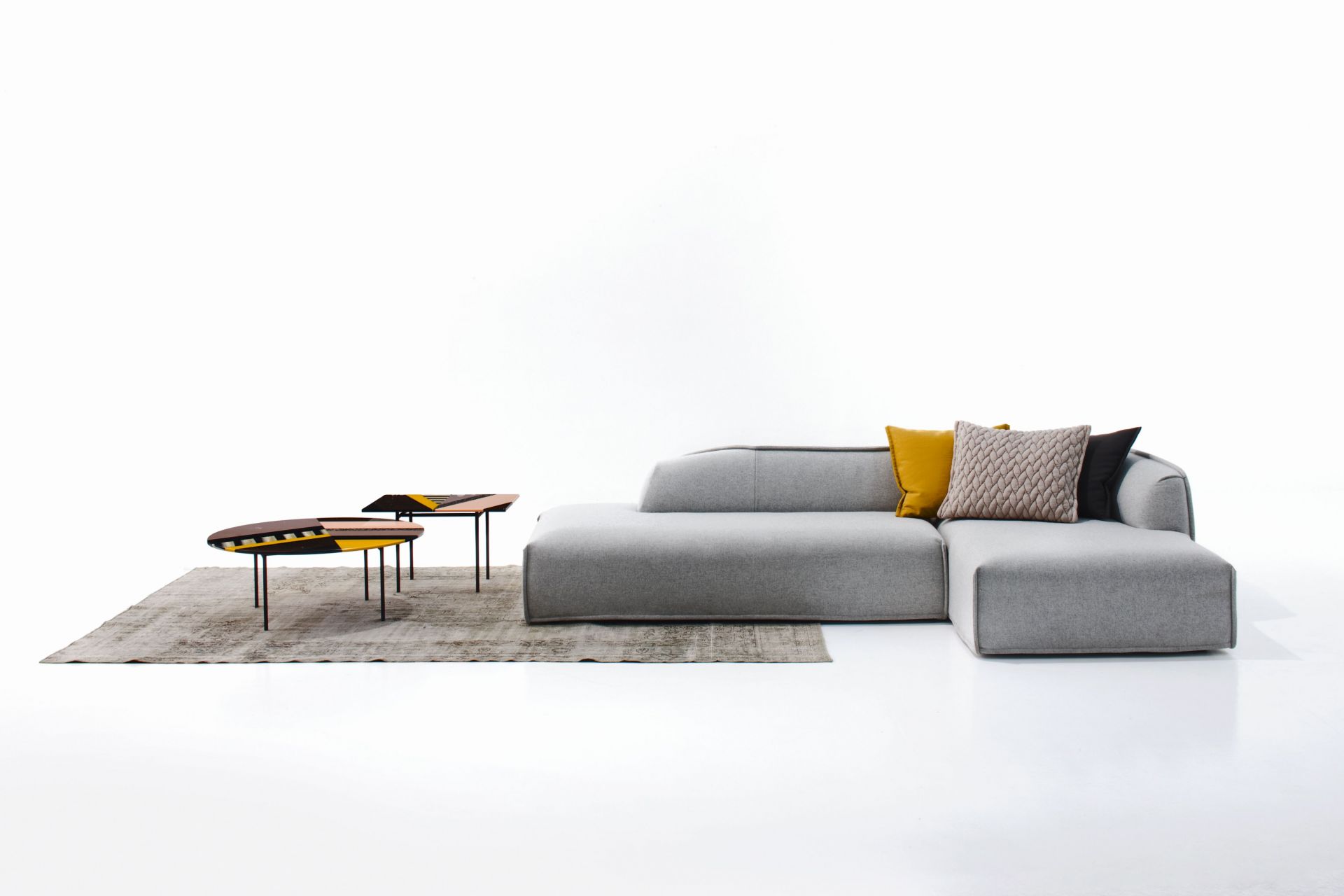 Fishbone tableau rond jaune Moroso