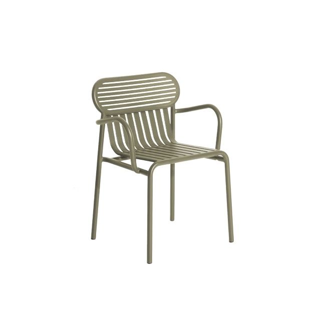 Week-End Garden Armlehnenstuhl von Petite Friture in Jade Grün, moderner Outdoor Stuhl.