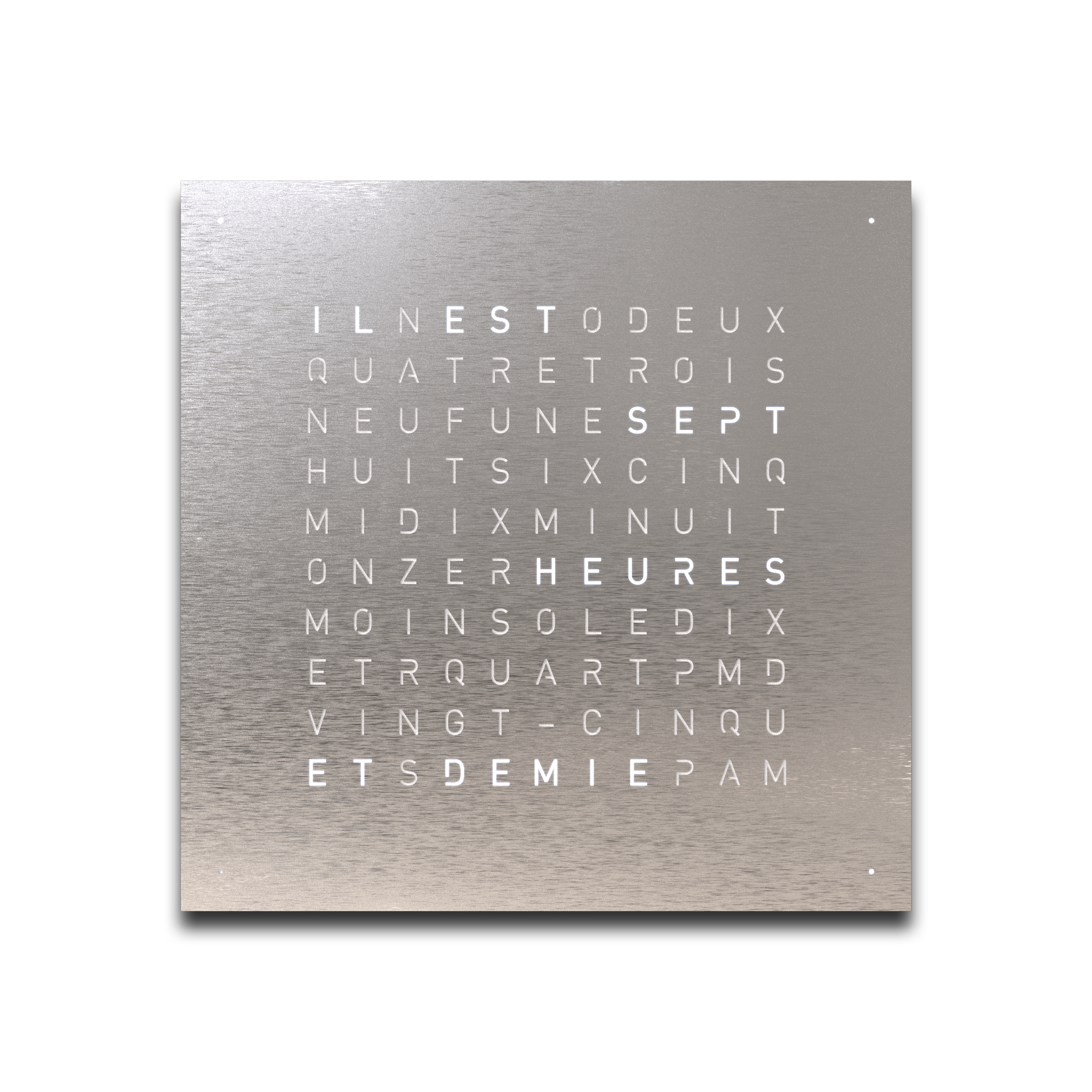 Cache avant pour l'horloge murale Earth 45 Français QLOCKTWO
