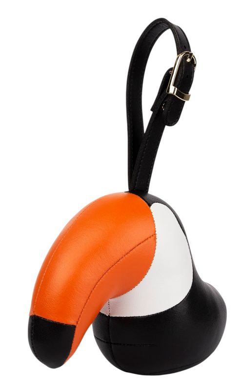 Bag Charm Pendentif de sac Toucan Toco Noir / Orange Züny 
