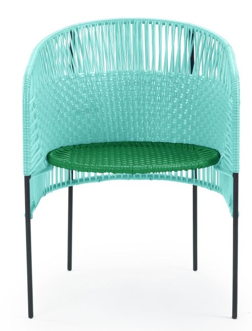Caribe Dining Chair Chaise d'extérieur ames Turquoise / Vert émeraude / Noir
