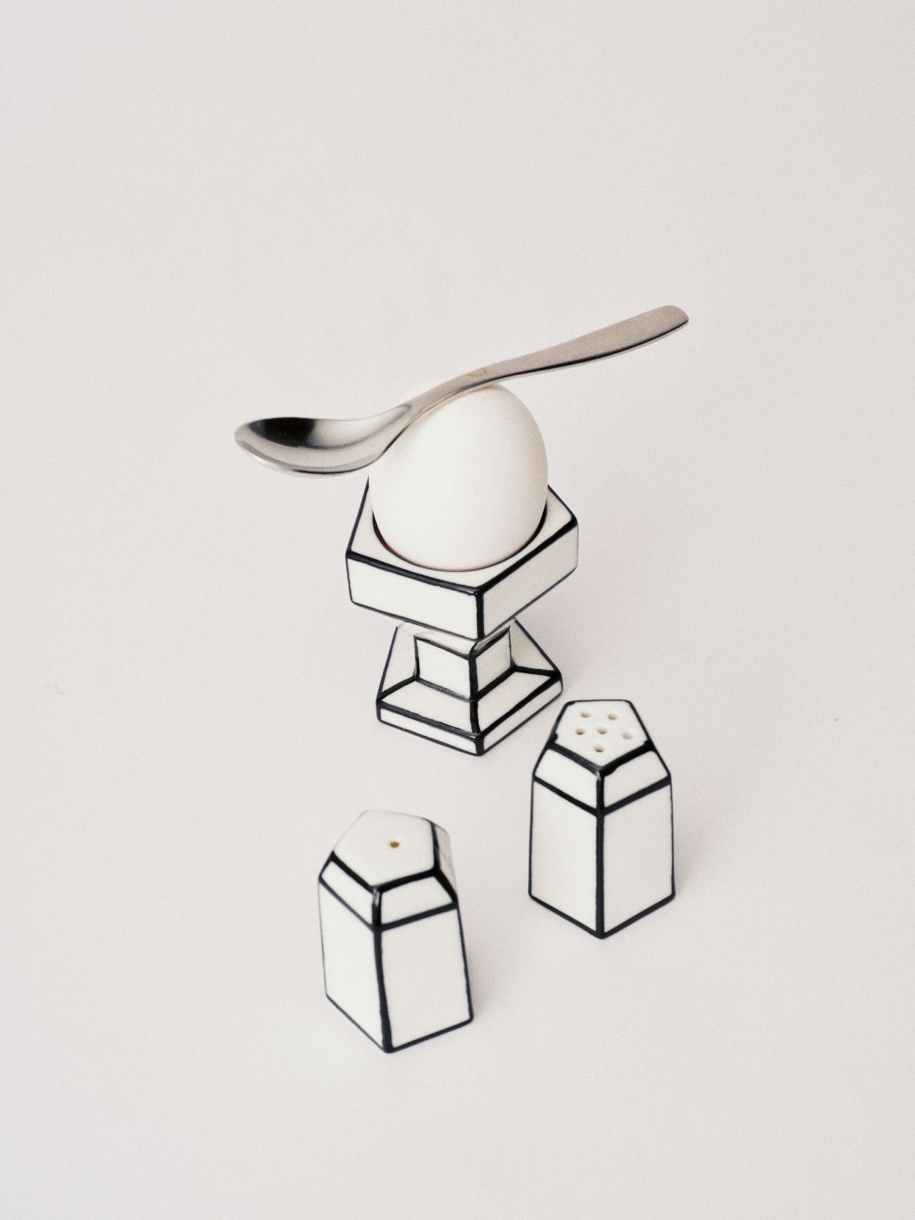 Set sel & poivre saupoudreuse blanc/noir Carte Blanche Serax