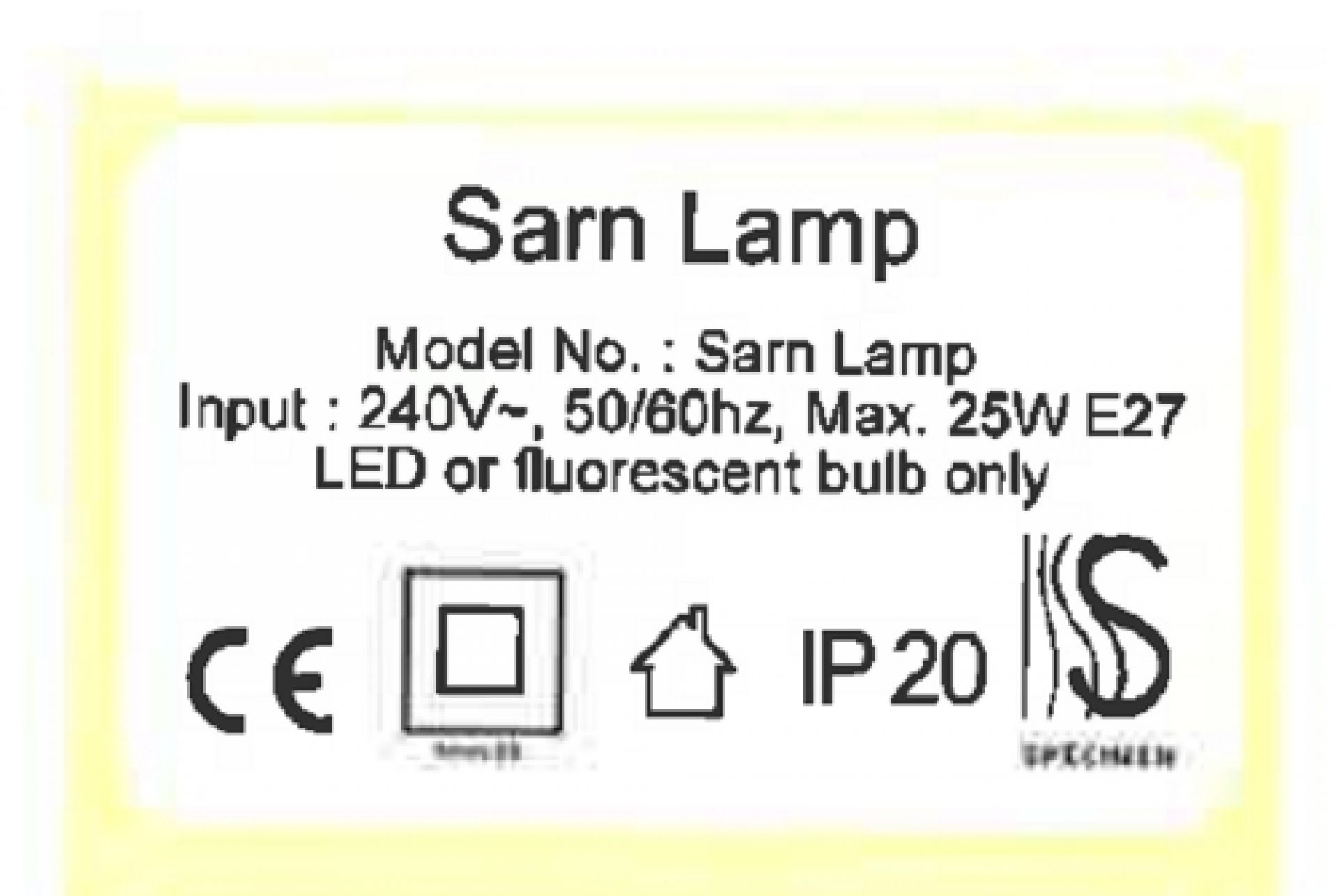 Sarn Lamp Suspension Specimen OFFRE SPECIALE