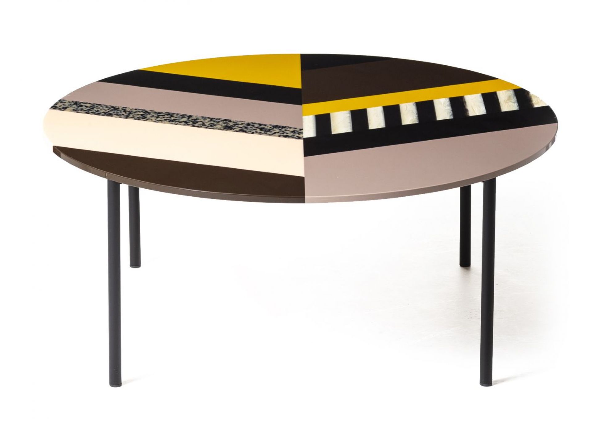 Fishbone tableau rond jaune Moroso