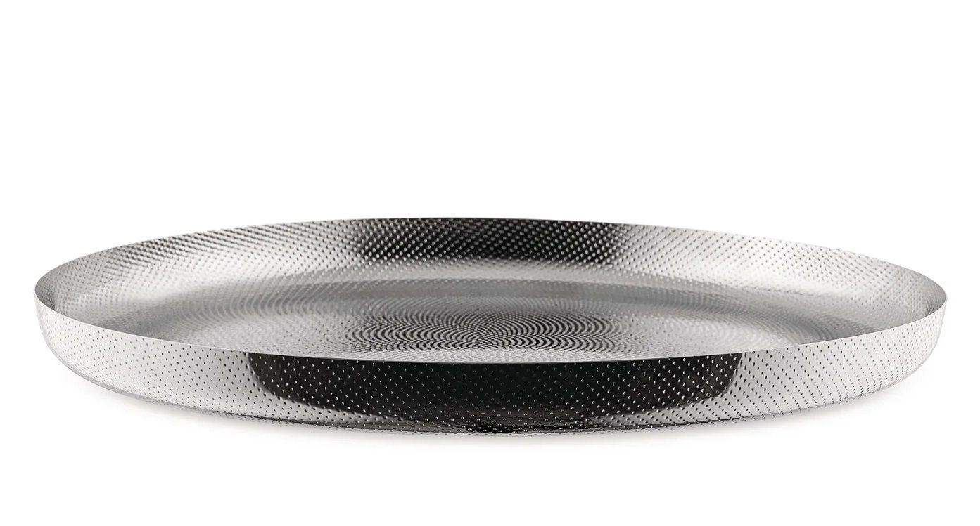 JM14/35 T Plateau rond Acier inoxydable 18/10 avec décor en relief Alessi OFFRE SPECIALE