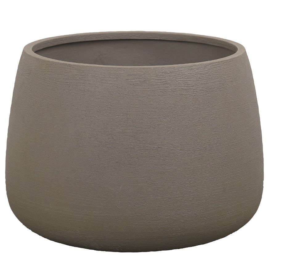Jardinière ronde moyenne pour terreau, jardinière d'extérieur à cannelures