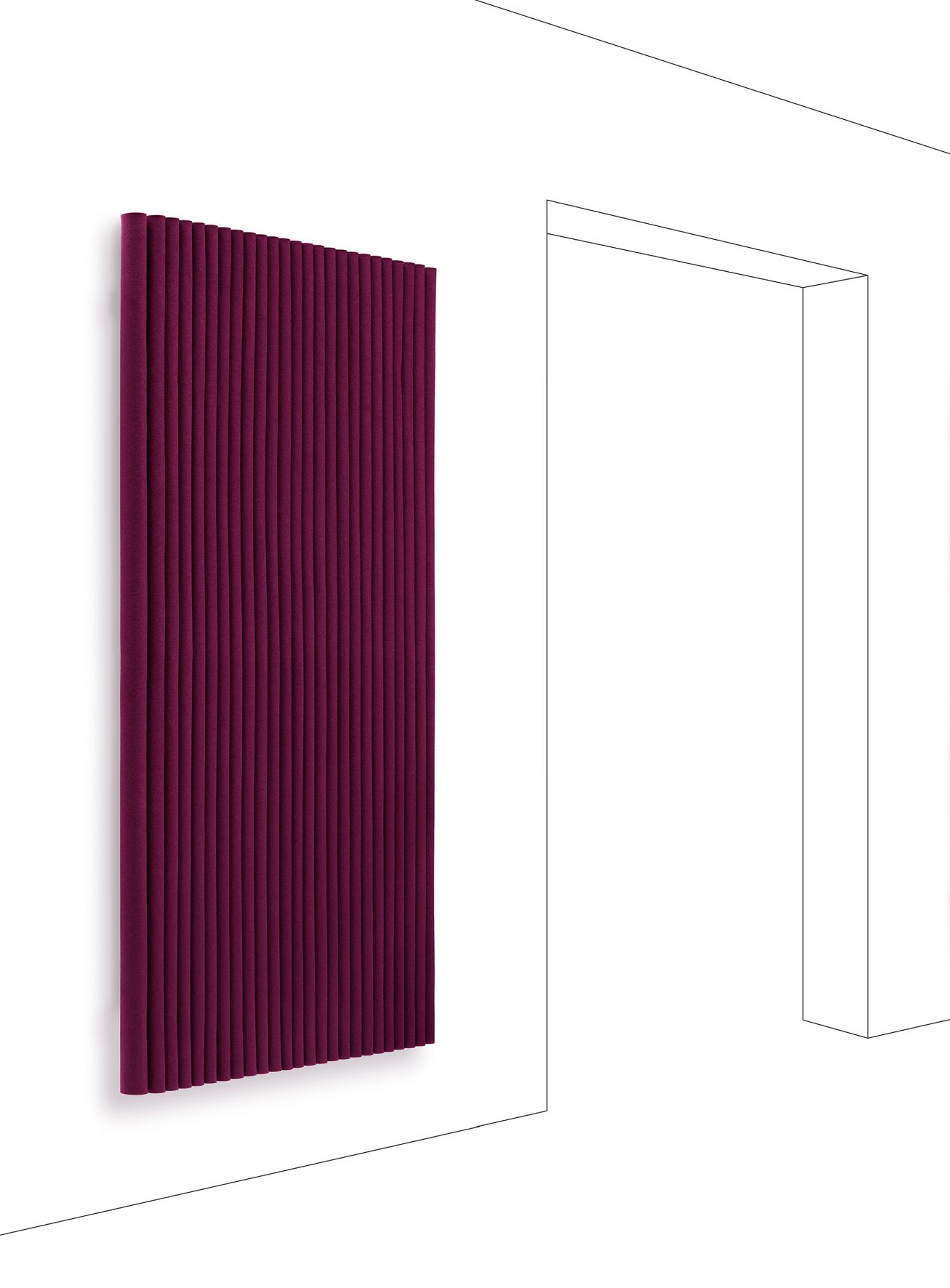 Welle module mural format vertical avec 4 supports muraux Hey Sign