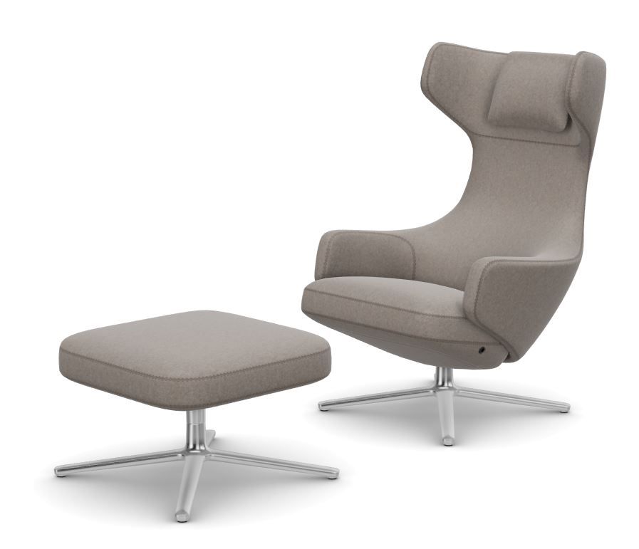 Grand Repos fauteuil + ottoman NOUVELLE MÉCANIQUE POLI / COSY FOSSIL Vitra OFFRE SPECIALE