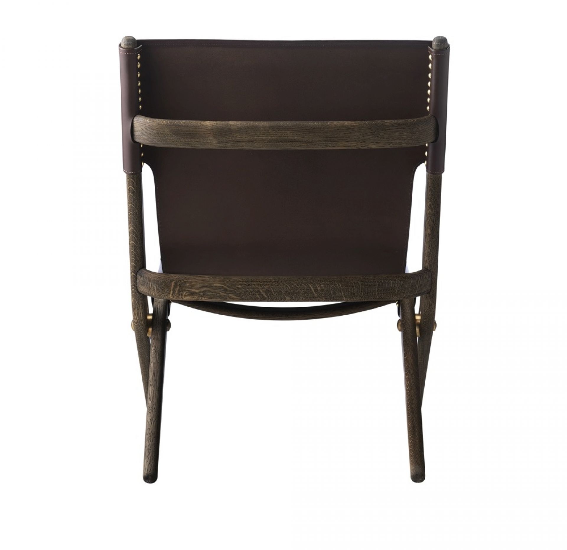 Saxe Chaise chêne teinté brun - cuir brun Audo