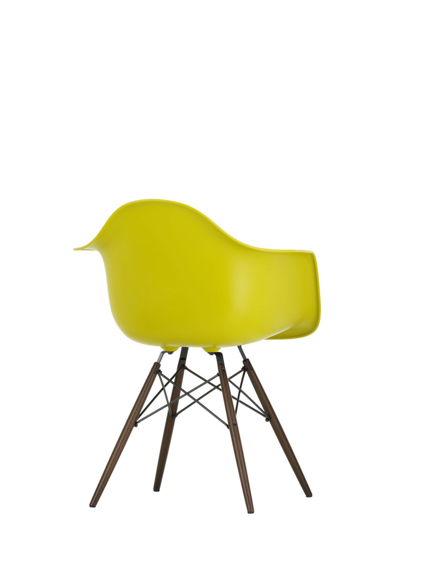 Eames Plastic Arm Chair DAW Chaise Vitra Érable jaunâtre - Granite gris