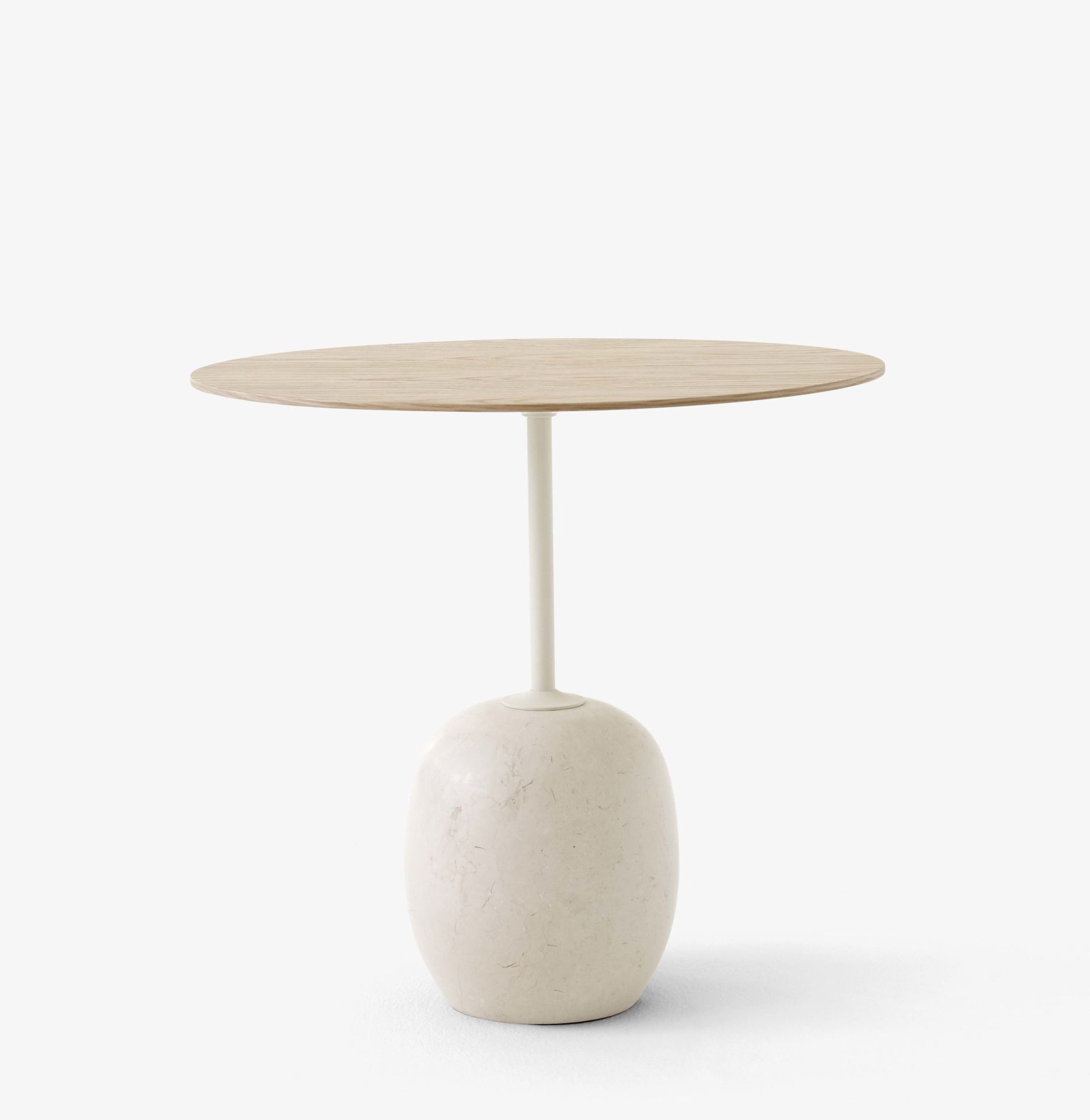 Lato LN8 / LN9 Table d'appoint avec plateau en bois AndTradition Chêne - Marbre Crema Diva