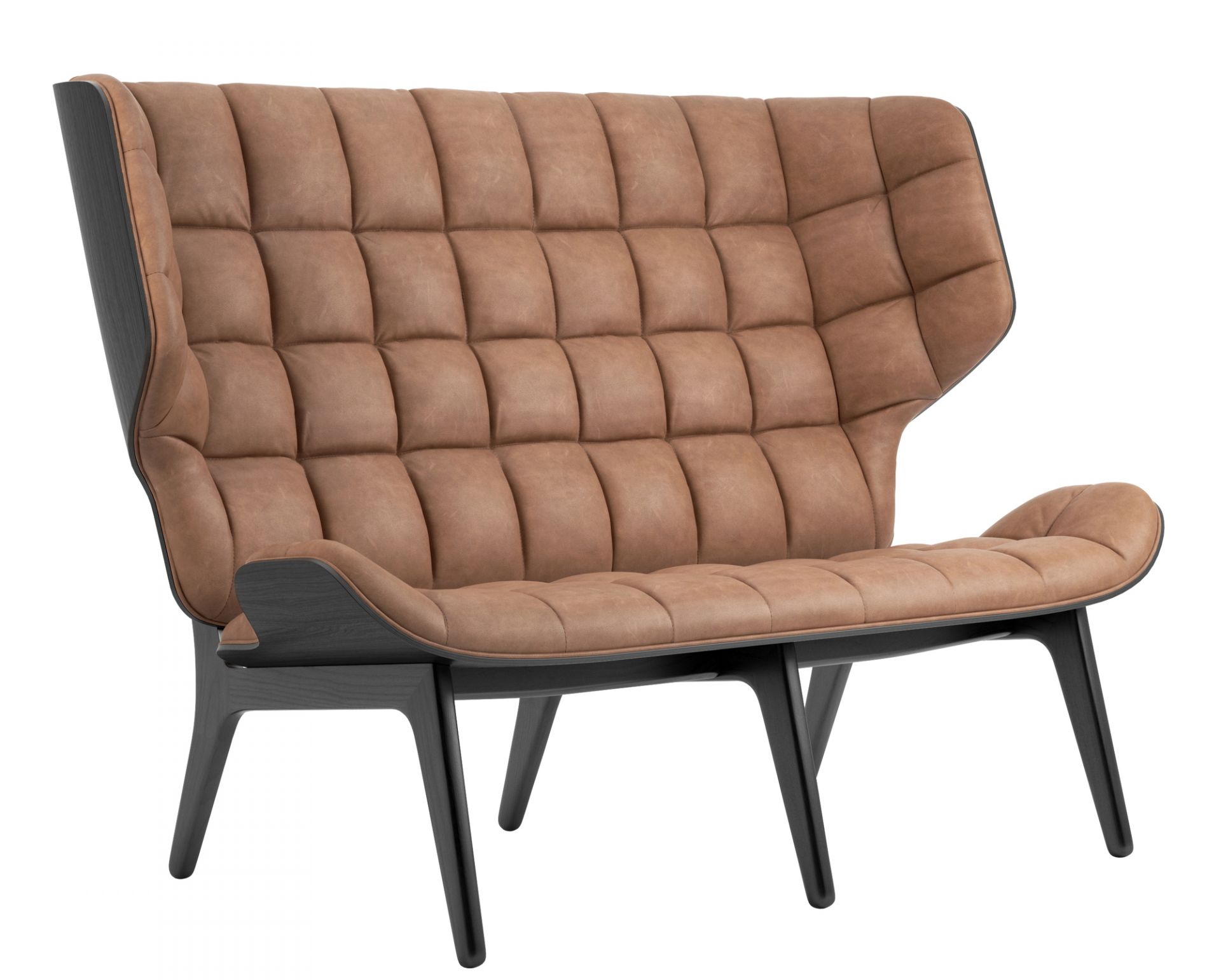 Mammoth Sofa Cuir couverture Norr11 Chêne noir Dunes Cuir Camel