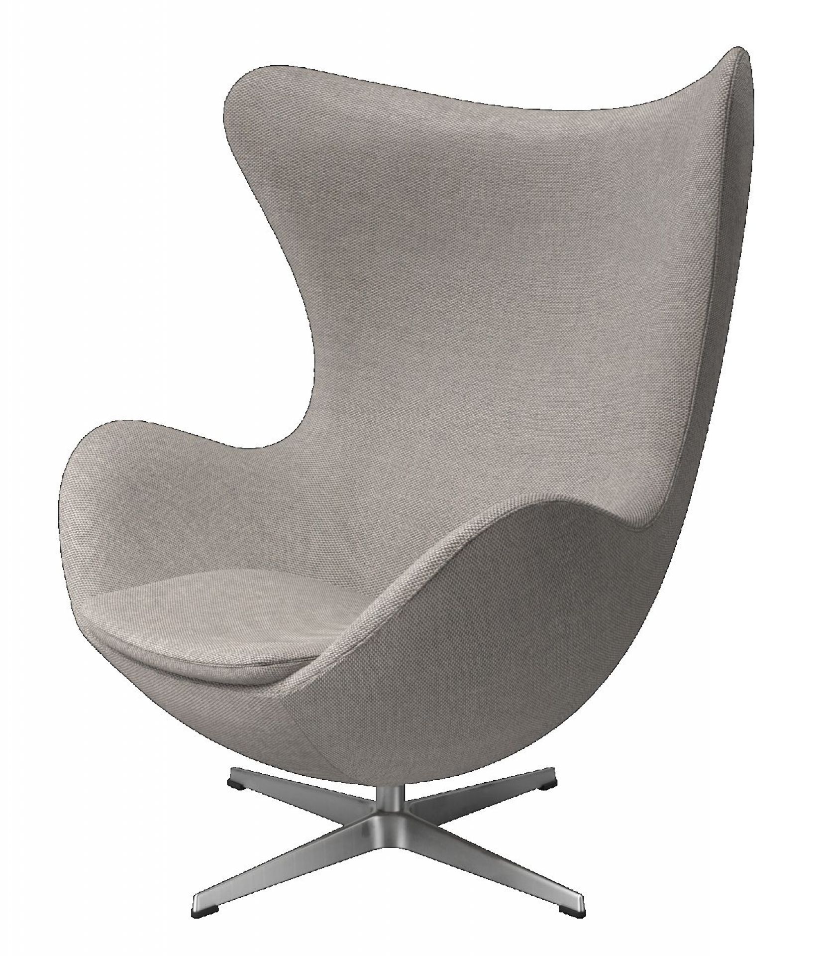 Egg Chair with stool Re-wool Textile fabric Gris blanc Fritz Hansen