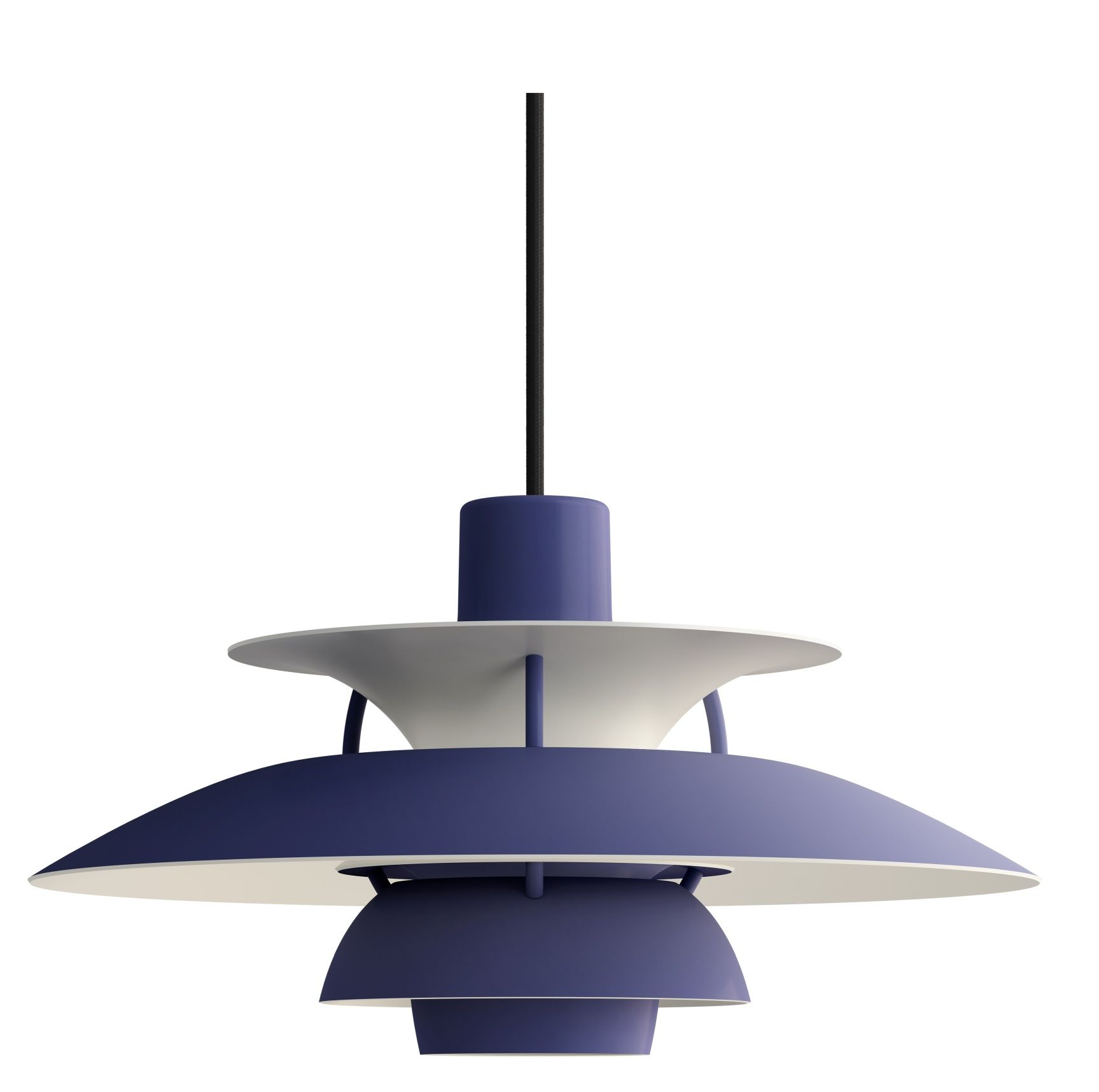 PH 5 Mini Pendelleuchte in Dusty Indigo von Louis Poulsen, moderne Designerlampe für Wohnzimmer und Esszimmer.