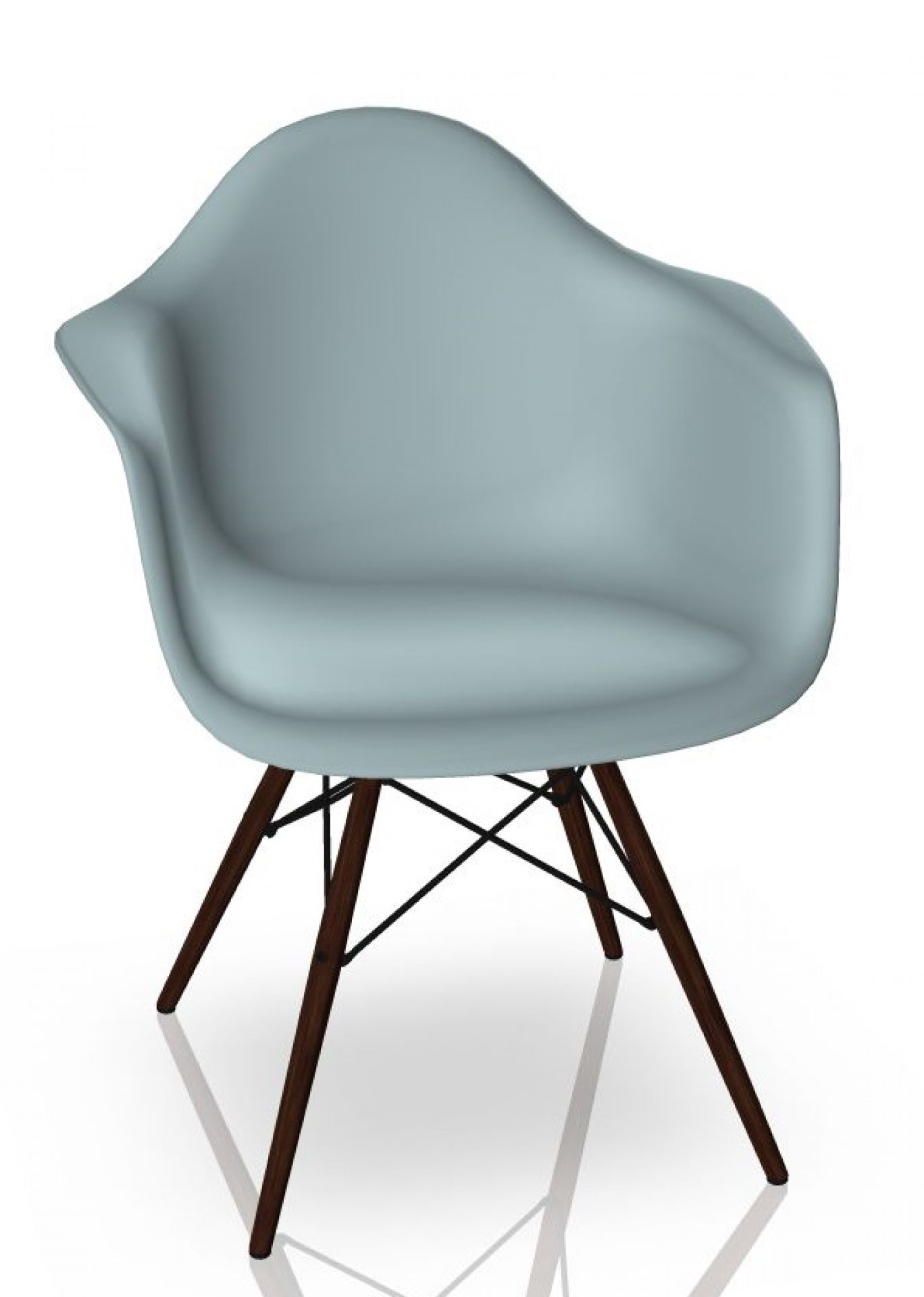 Eames Plastic Arm Chair DAW Chaise Vitra Érable foncé - Ice grey