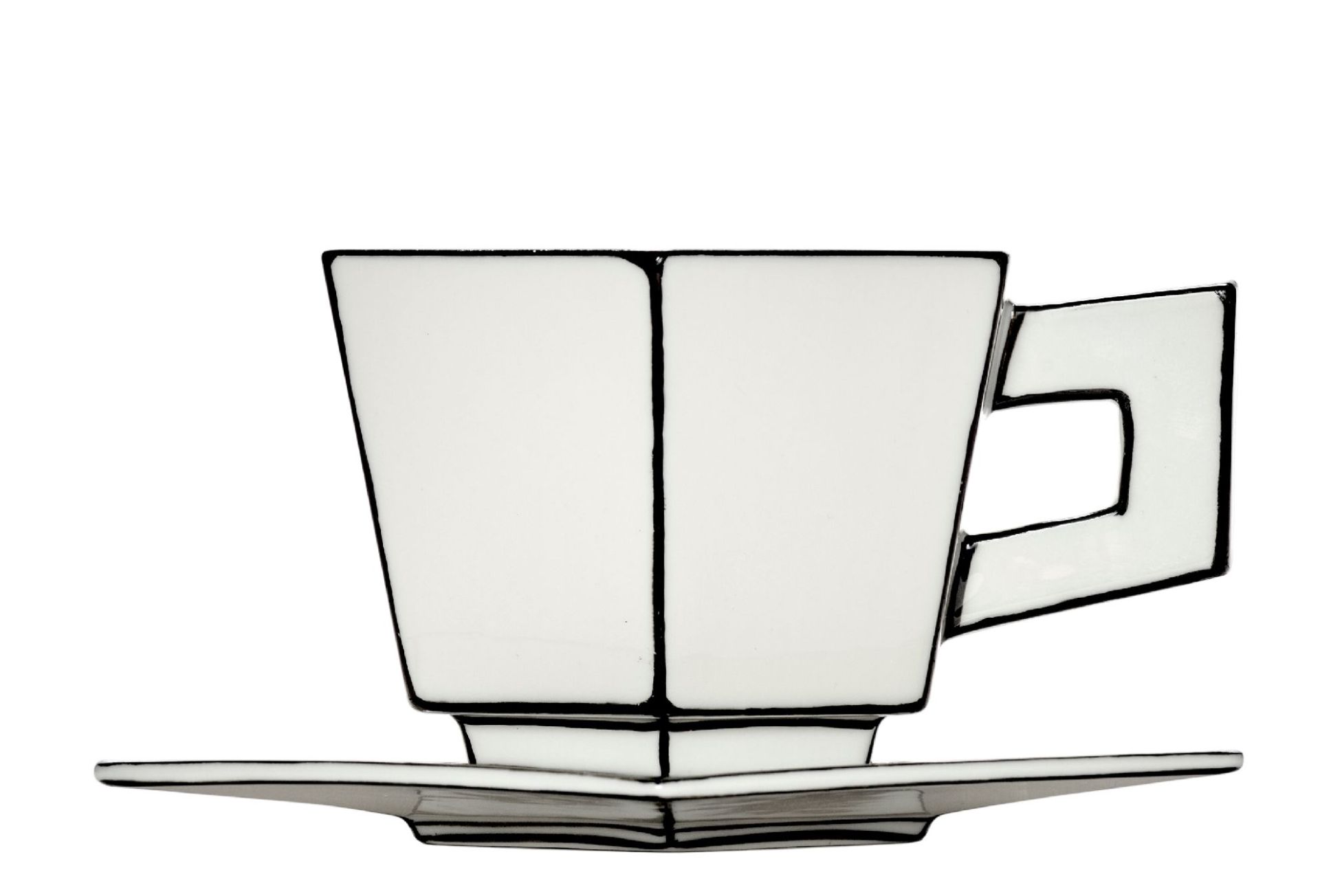 Tasse Capuucino Blanc/Noir Carte Blanche Serax  