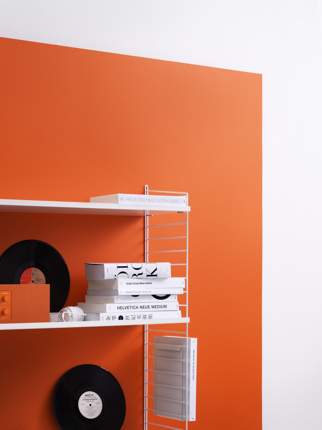 String Salon Système d'étagères murales Q String Furniture Blanc - Beige