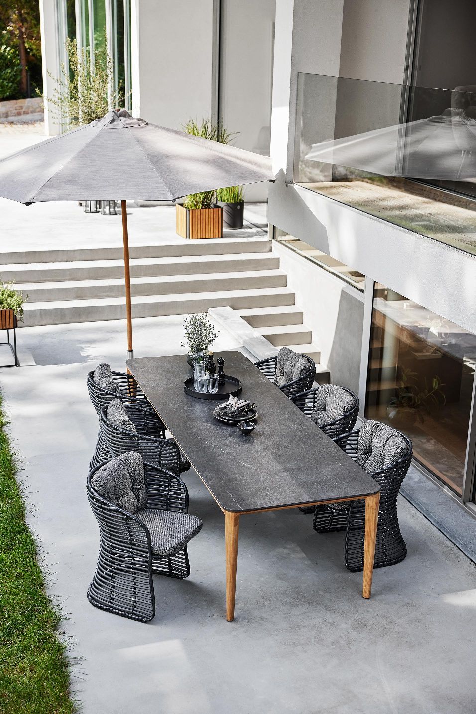 Aspect Table rectangulaire d'extérieur Table Cane-Line