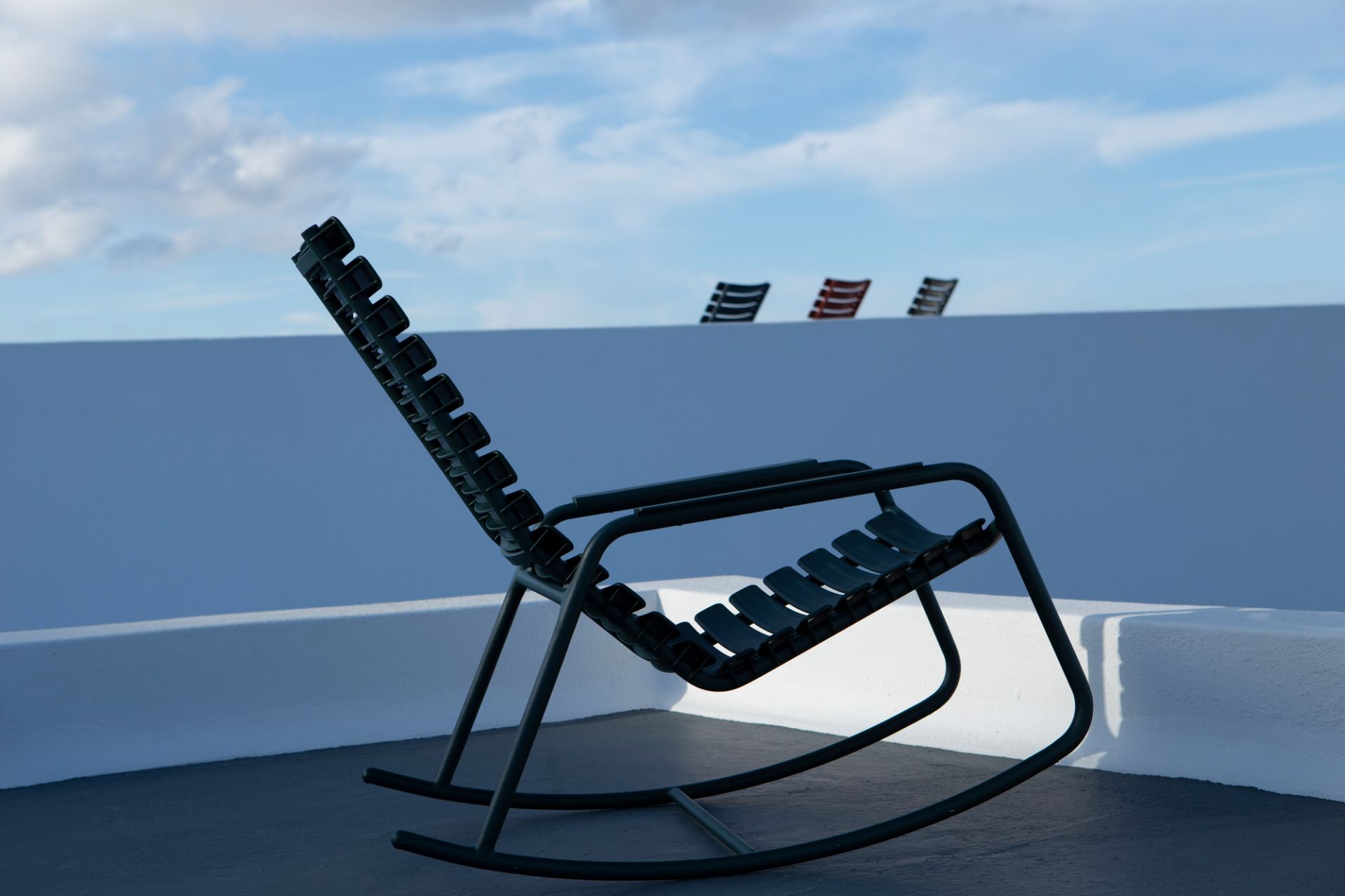 Chaise outdoor design avec accoudoirs aluminium RECLIPS / Vert / Houe