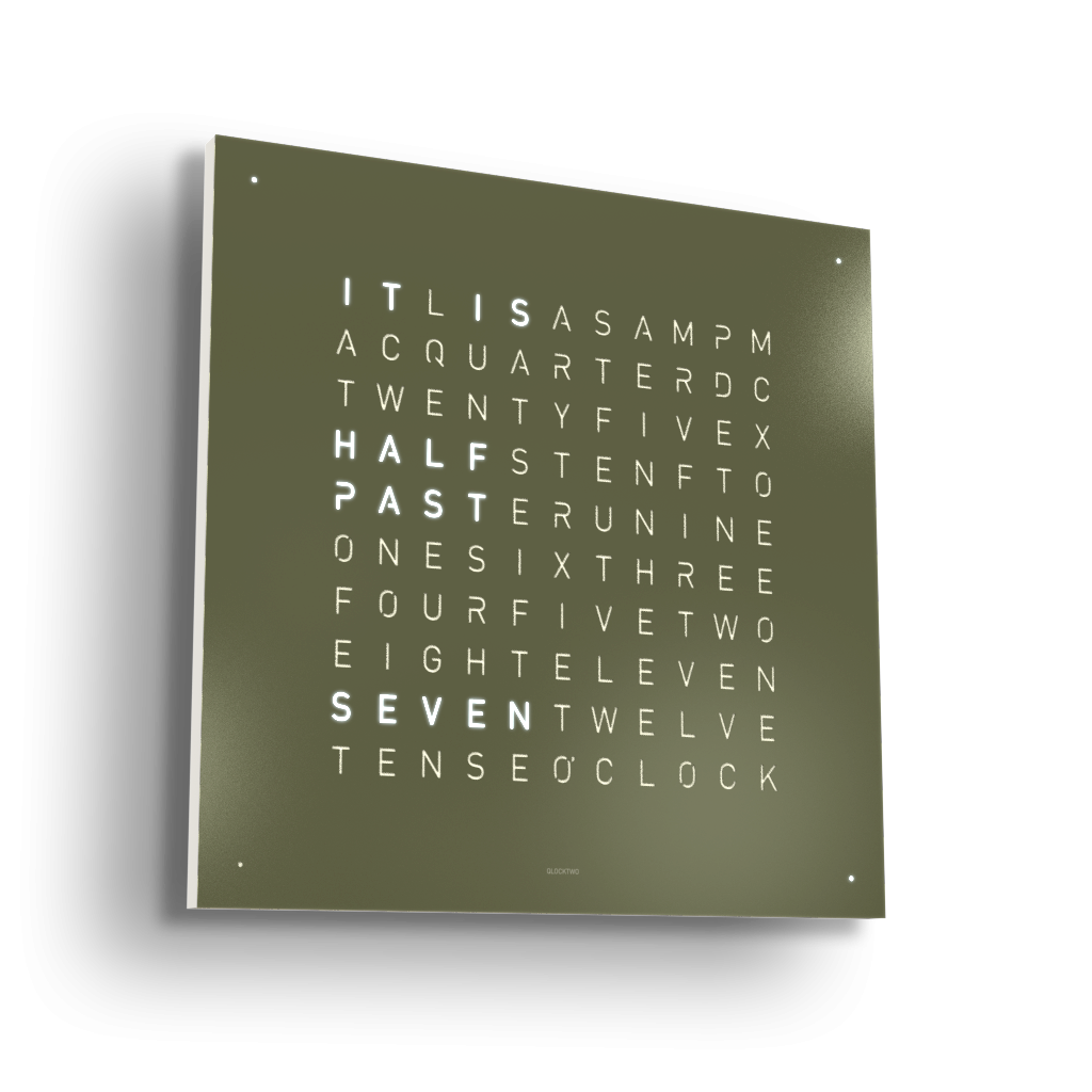 Earth 45 Steel Series Horloge murale / Objet temporel Anglais QLOCKTWO