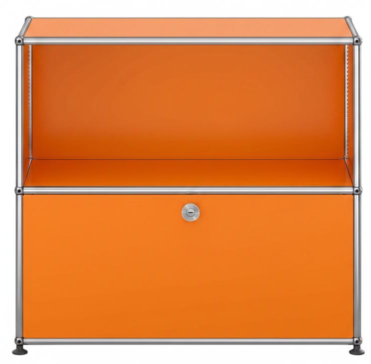 USM Haller Buffet 1 ouvert / 1 rabat orange pur