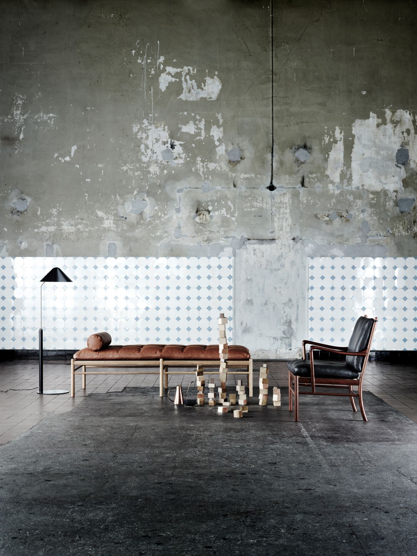 OW150 Daybed Lit de repos Carl Hansen &amp; Søn Cuir brun Sif 95