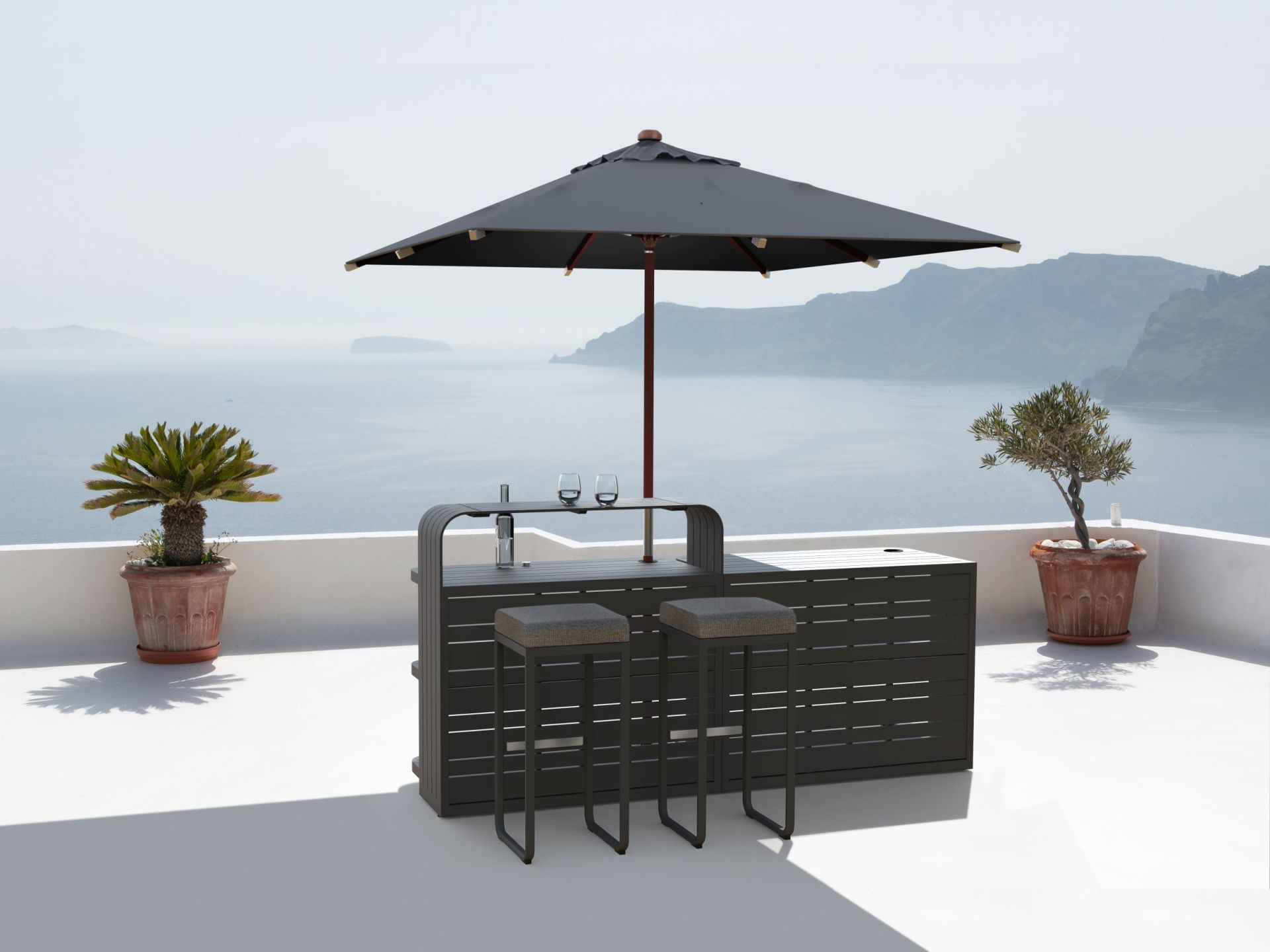 Air Tabouret de bar Outdoor blanc Moree