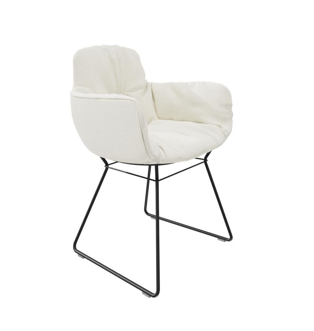 Leya chaise accoudoir haute Tissu Safire Freifrau Manufaktur