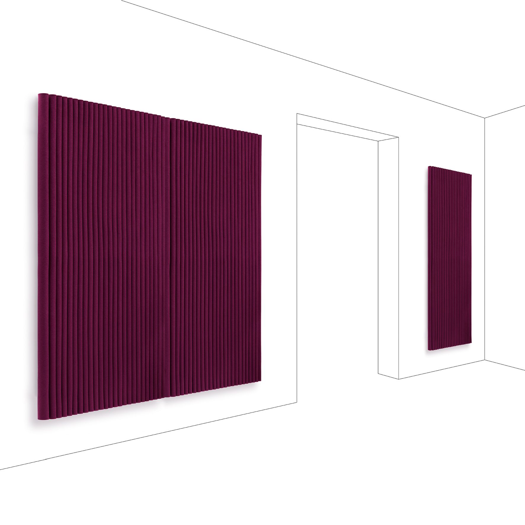 Welle module mural format vertical avec 4 supports muraux Hey Sign