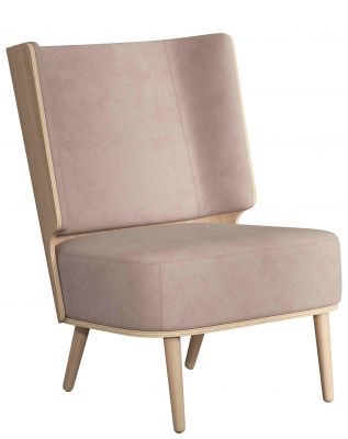 Serena Lounge Chair fauteuil en chêne naturel novoform Dusty rose