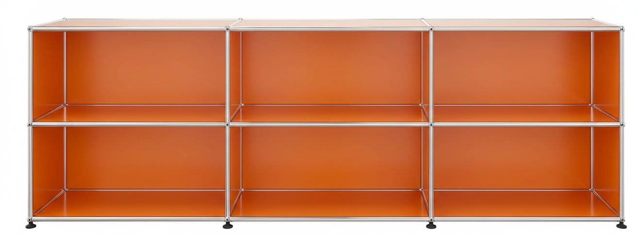 USM Haller Étagère ouverte large, orange pur