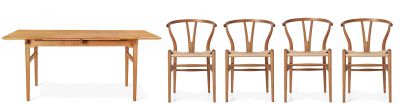 Set de table 1 CH327 L 190 cm + 4x CH24 Chair Teak Carl Hansen & Søn
